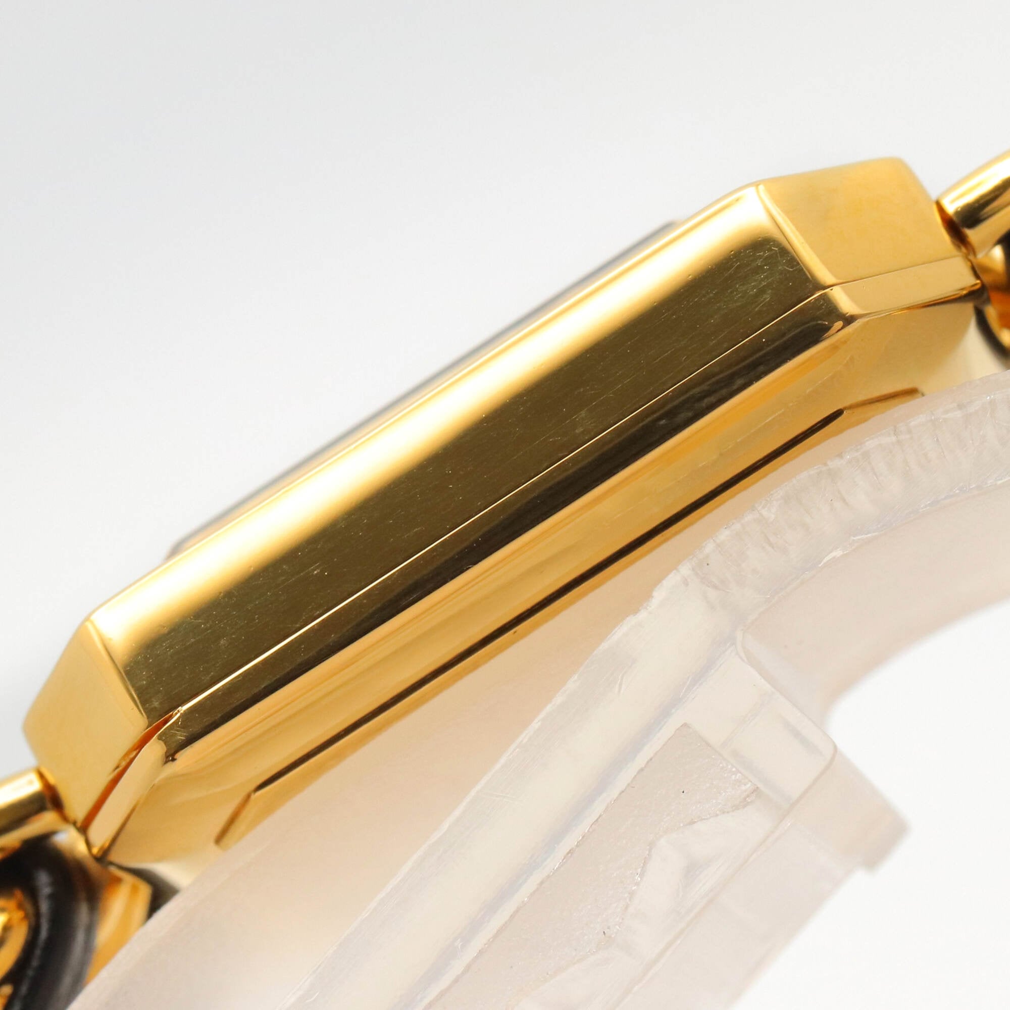 Chanel CHANEL Première S Watch, Gold Plated (GP), Leather Strap, Women's, Black, H0001 — Very Good