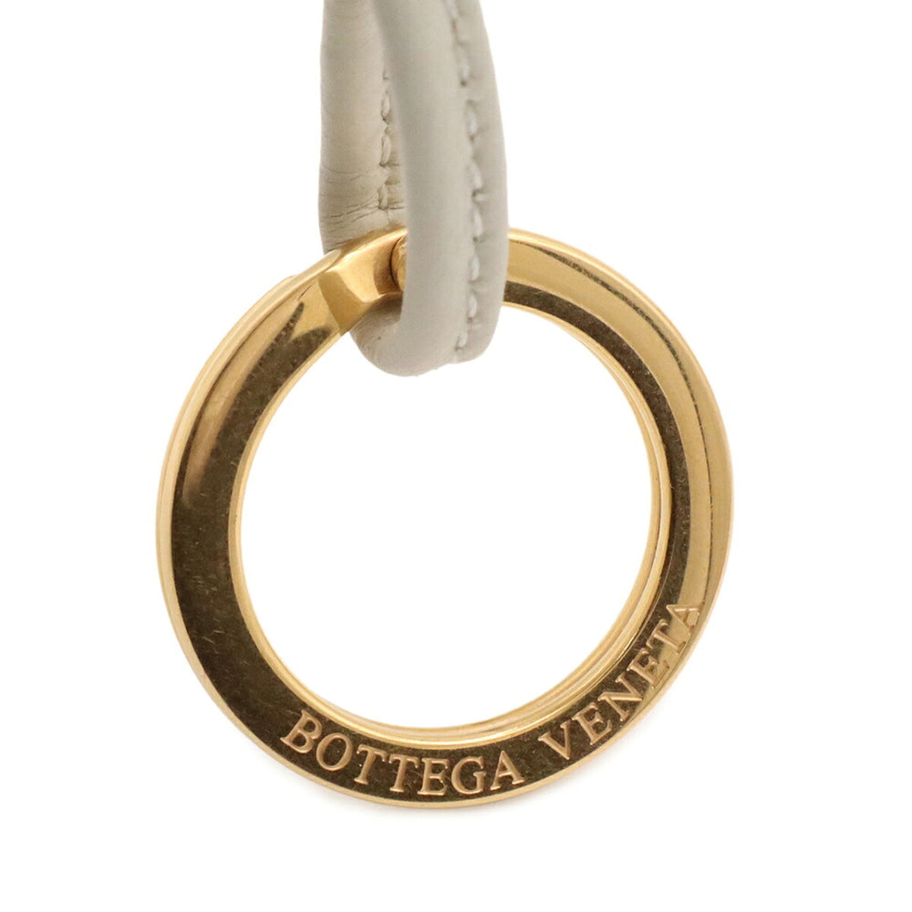 BOTTEGA VENETA Intrecciato Accessory Bag Charm Keychain Mini Pouch Leather Off-White — Like New