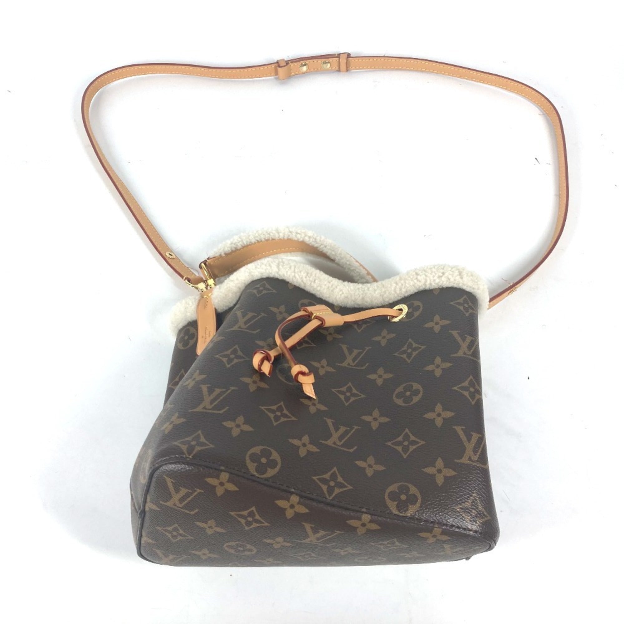 LOUIS VUITTON M46319 Monogram NeoNoe BB Bag, Handbag, Fur Shoulder Canvas, Women's, Brown, MO-241020-9 — Like New