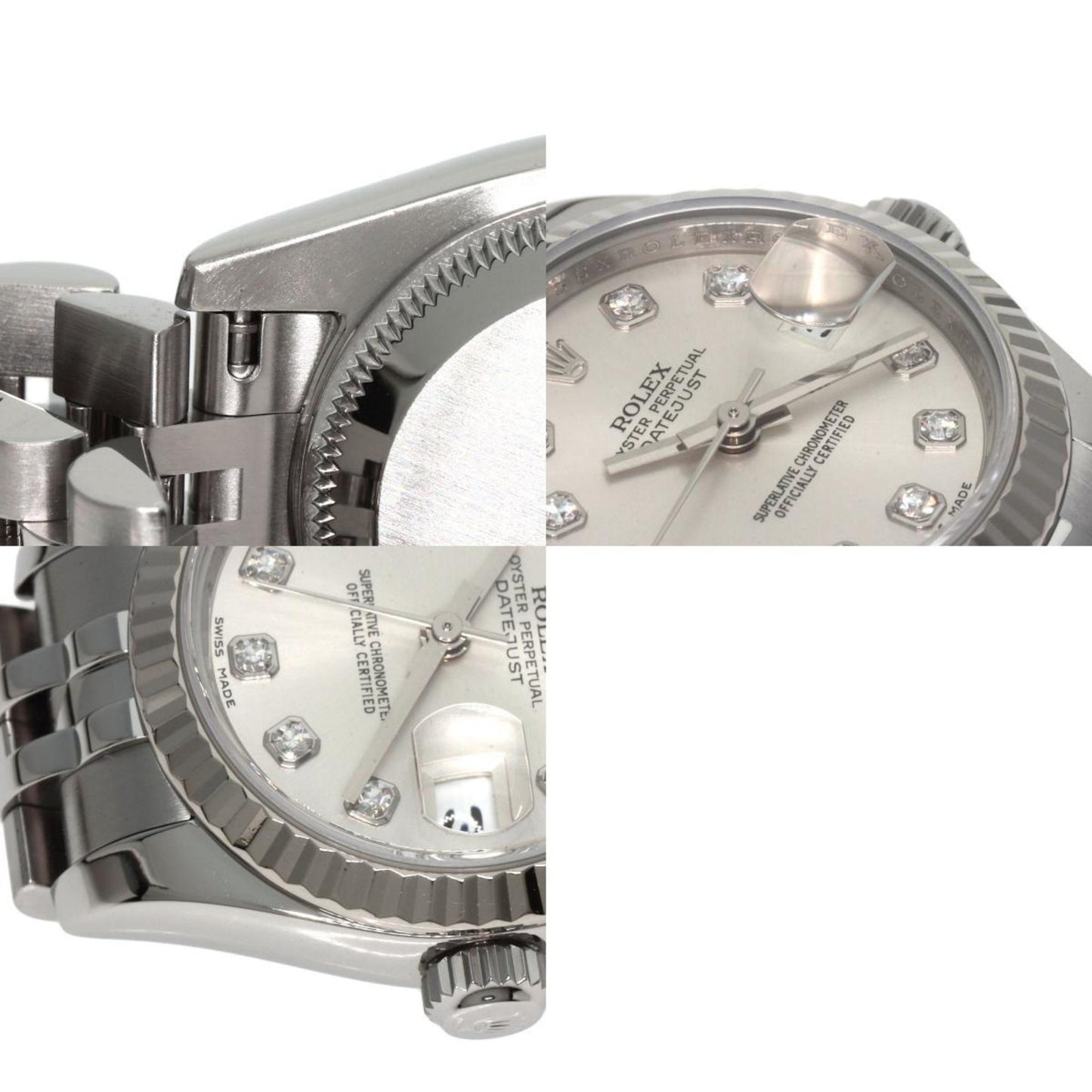 Rolex 179174G Datejust 10P Diamond Watch Stainless Steel SS K18WG Ladies ROLEX