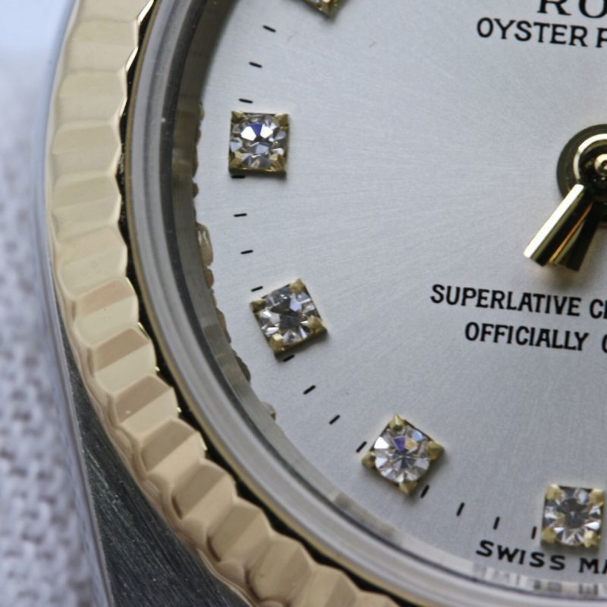 ROLEX Oyster Perpetual 11P Diamond 76193G Women's Watch SSx18K Yellow Gold 40581 — Good