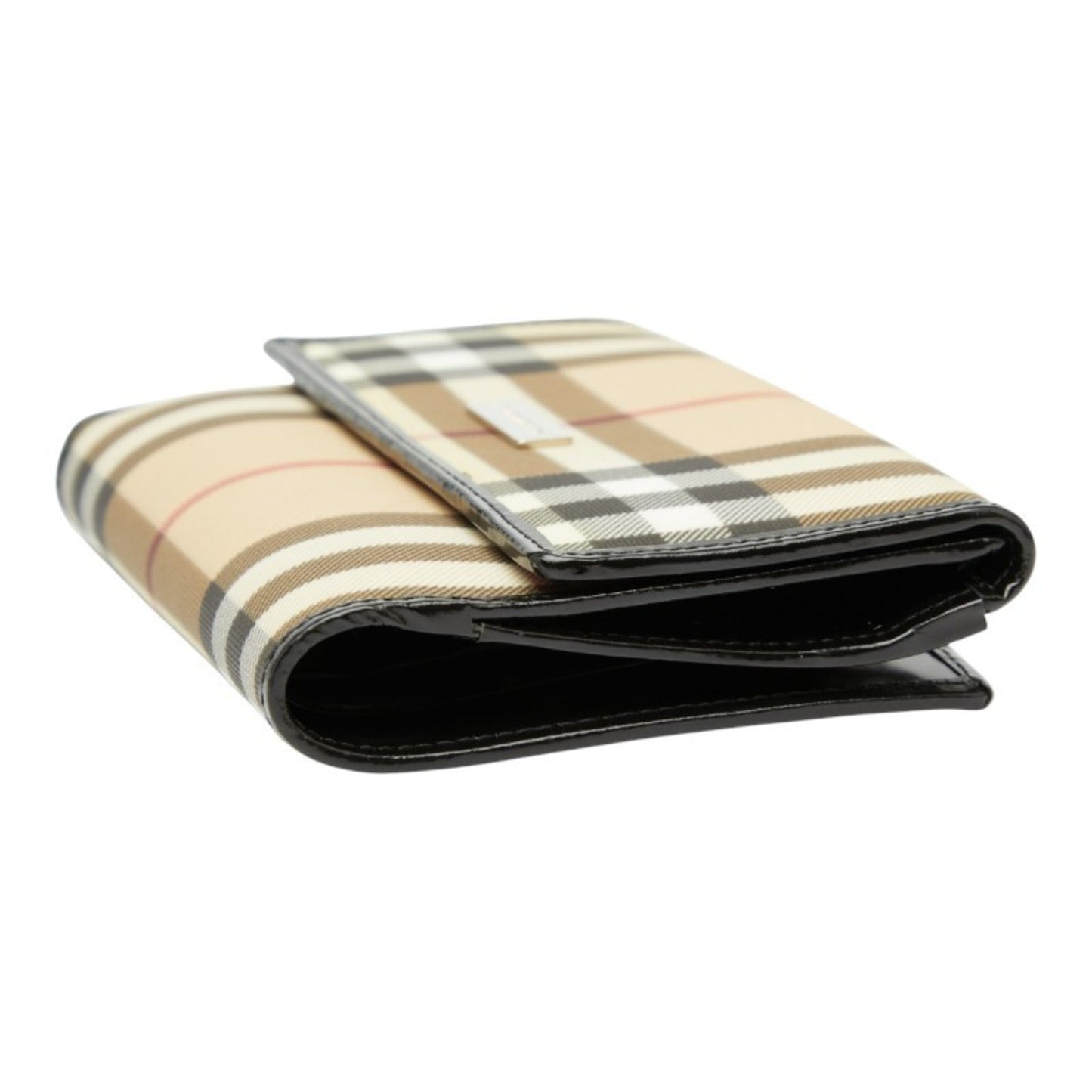 Burberry Nova Check Bifold Wallet in Beige and Black Leather, Women's