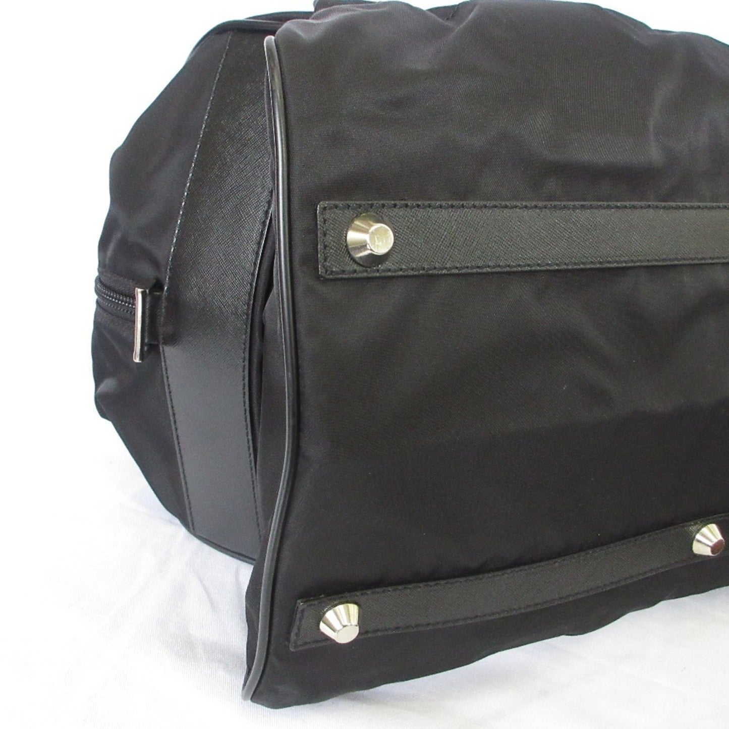 PRADA Prada Triangle Logo Plate Nylon 2-Way Boston Bag/Shoulder Bag Black for Men and Women