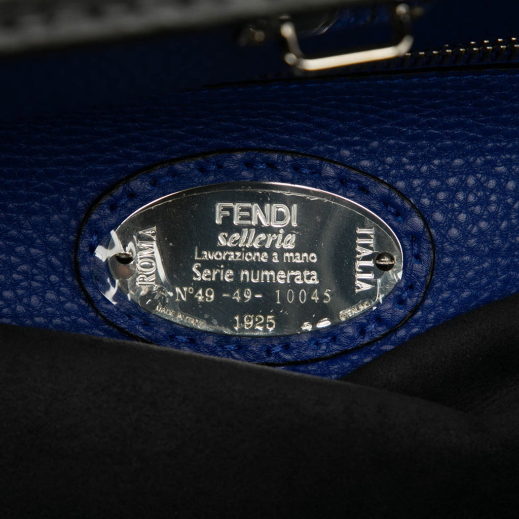 FENDI Selleria Peekaboo Fit Business Briefcase 7VA406 Gray Leather Men's