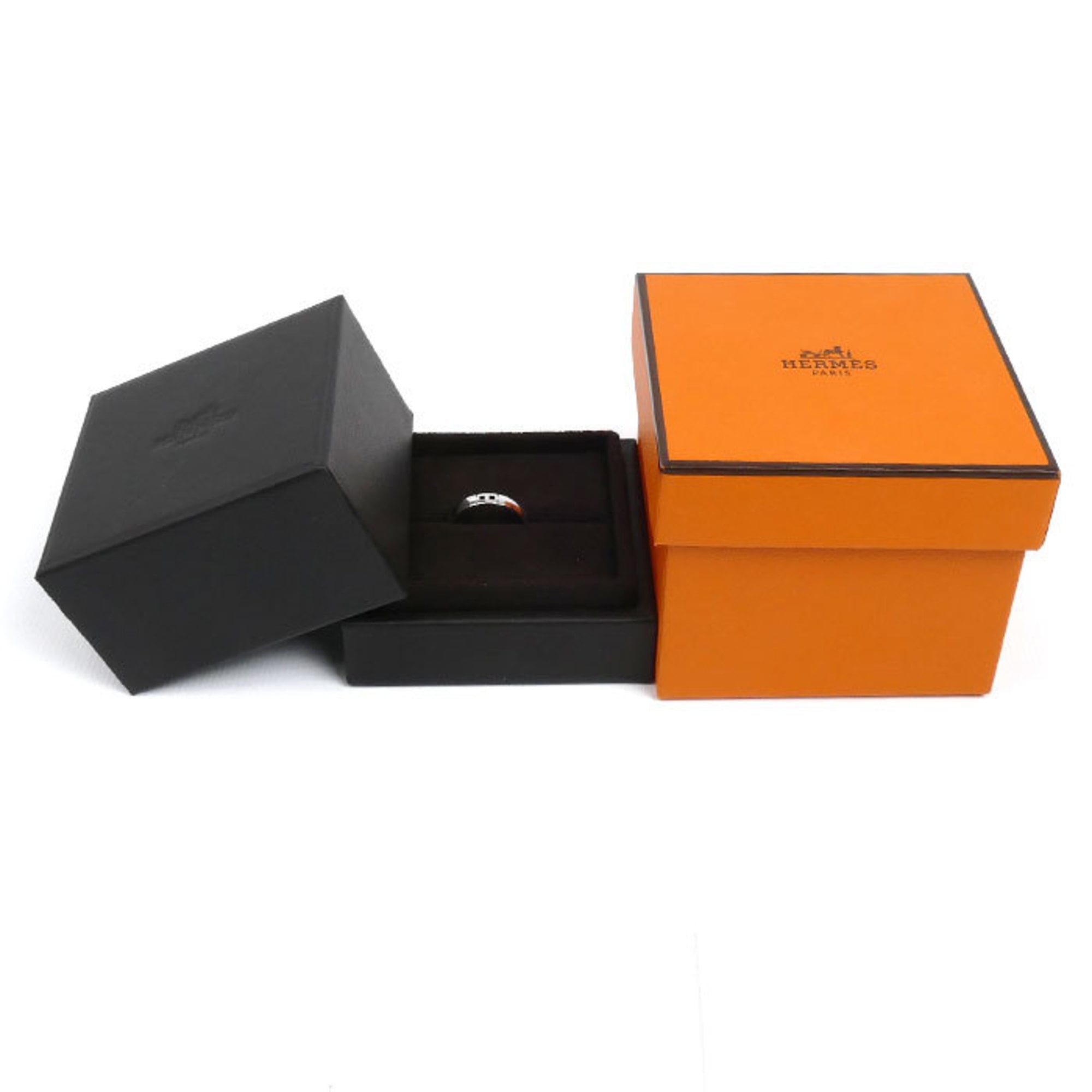 HERMES 18K White Gold Hercules Ring H119854B Size 14.5 (55mm, 3.6g) for Women — Like New