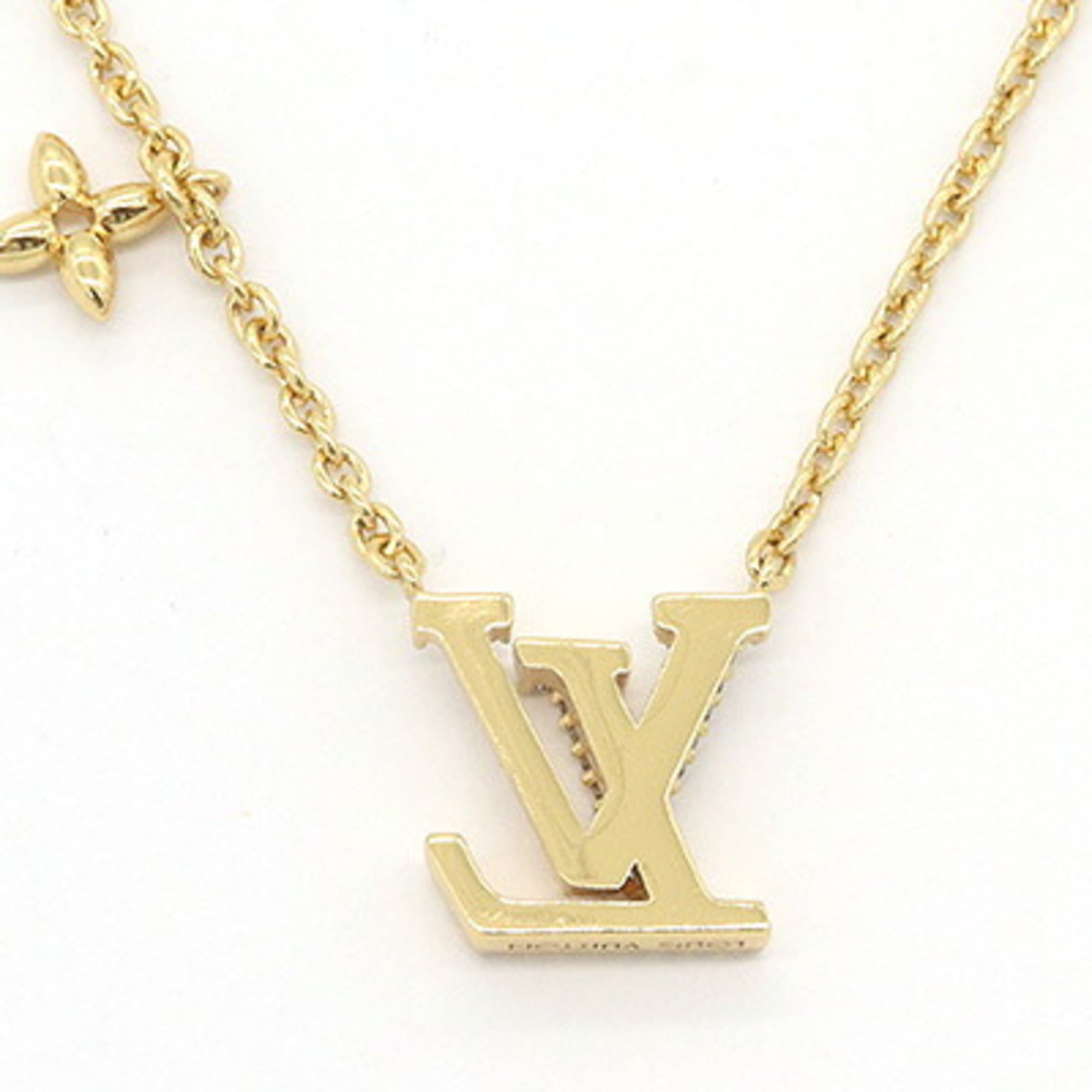 Louis Vuitton Necklace LV Iconic M00596 Gold Metal Charm Pendant for Women — Like New