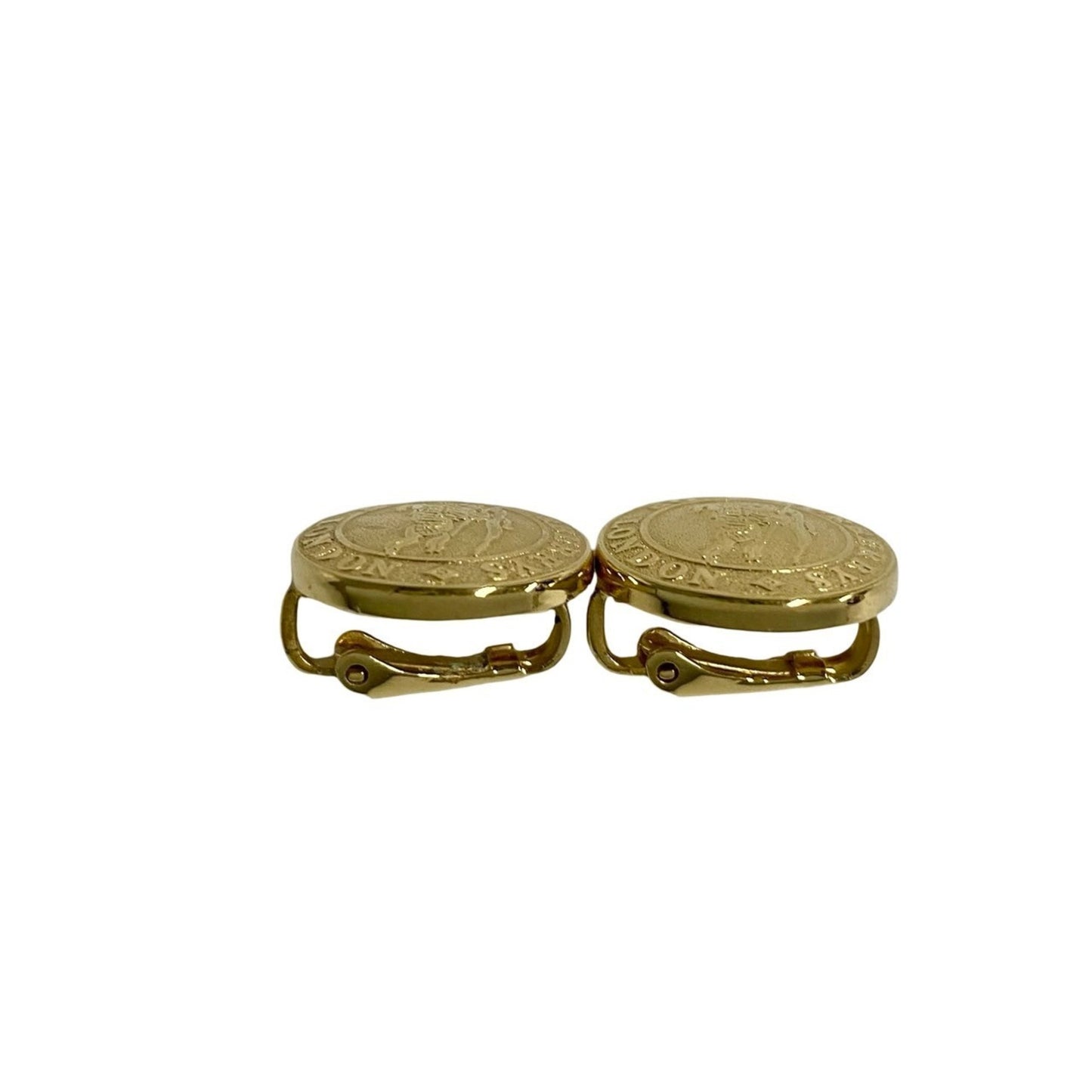 BURBERRY Shadow Horse logo button motif earrings, gold, 08403