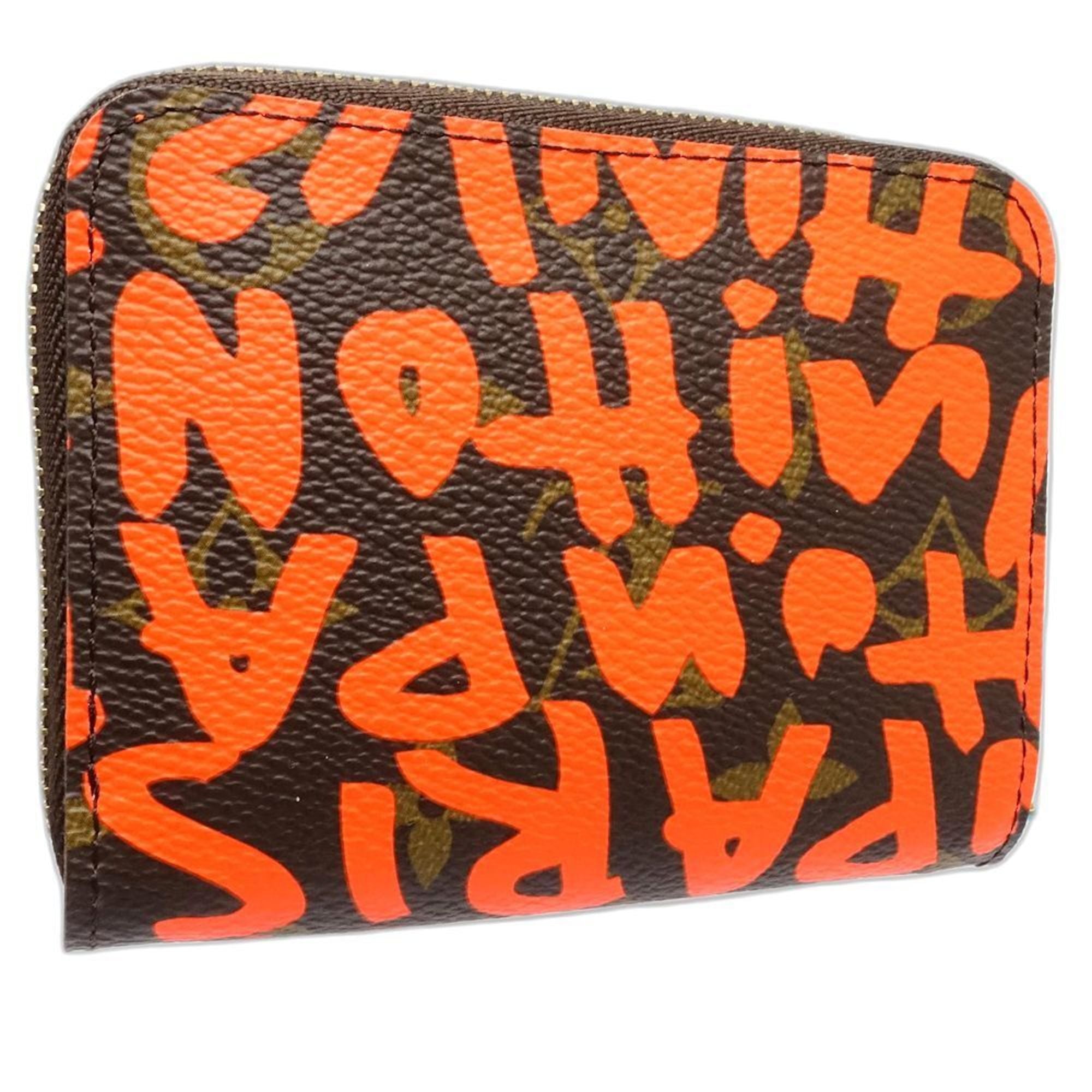 LOUIS VUITTON Louis Vuitton Wallet/Coin Case M93708 Zippy Coin Purse Monogram Graffiti Brown Orange Women's 181780