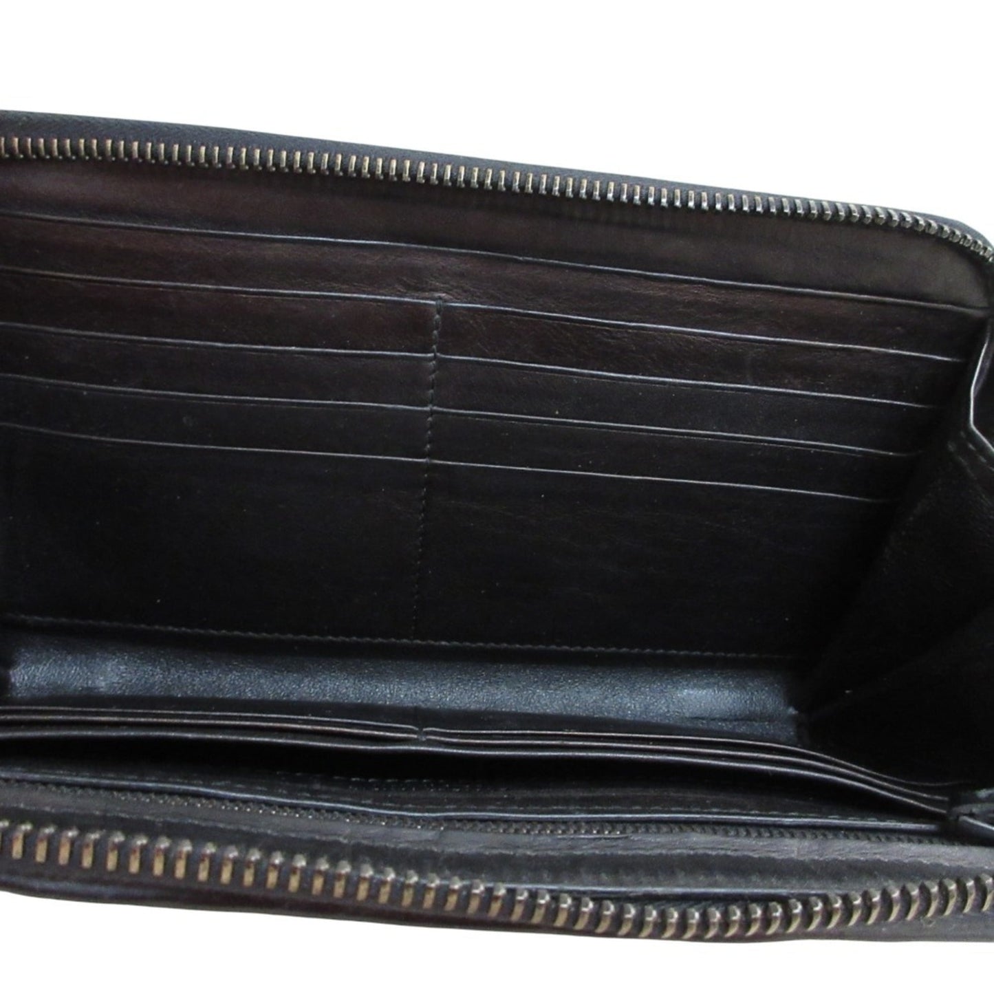 BOTTEGA VENETA Intrecciato Leather Round Zip Long Wallet in Black for Men and Women