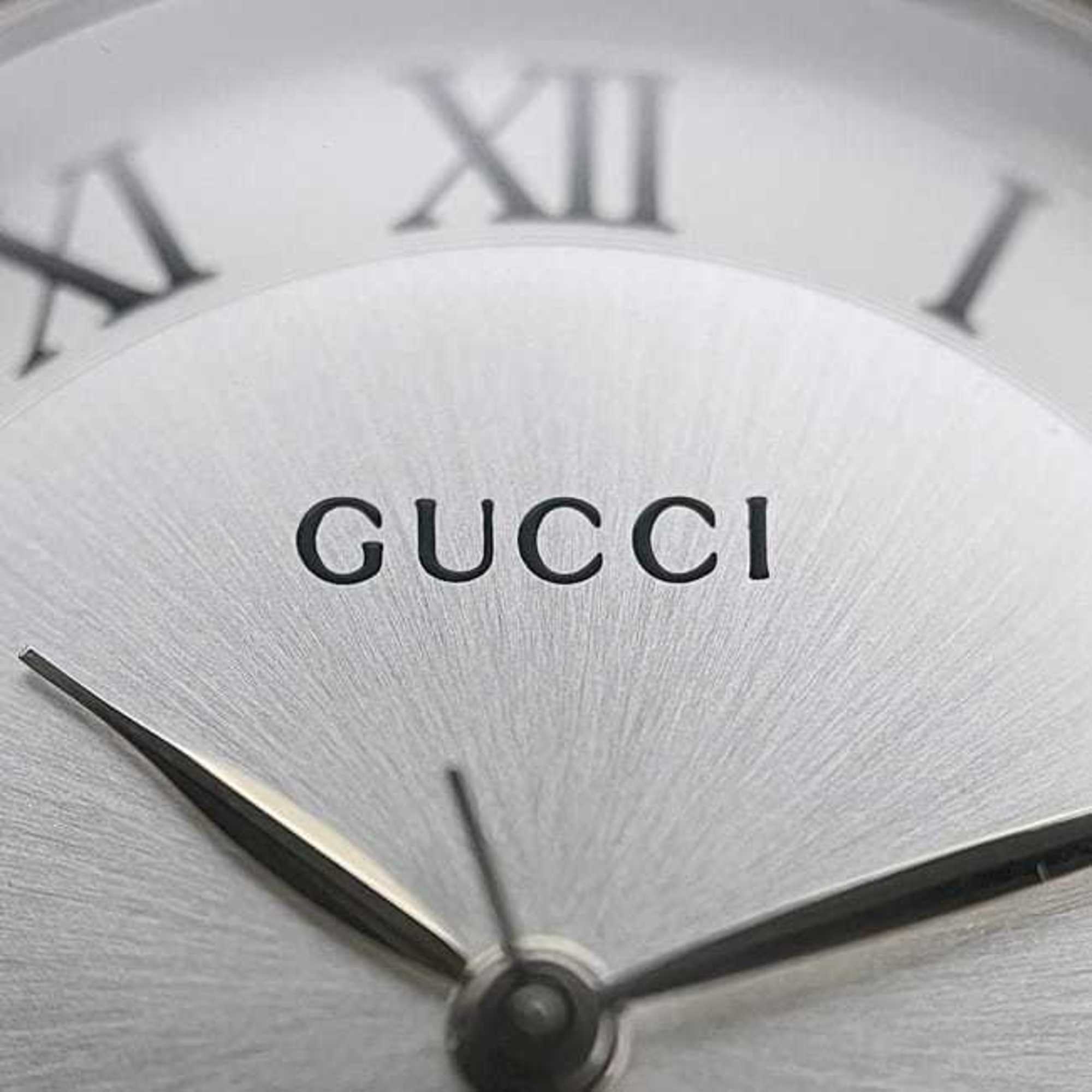 Gucci 5500M Watch f-24297 Silver White YA055305 Men's Stainless Steel Quartz 0163*** GUCCI Battery-Operated Dial Analog Date — Good