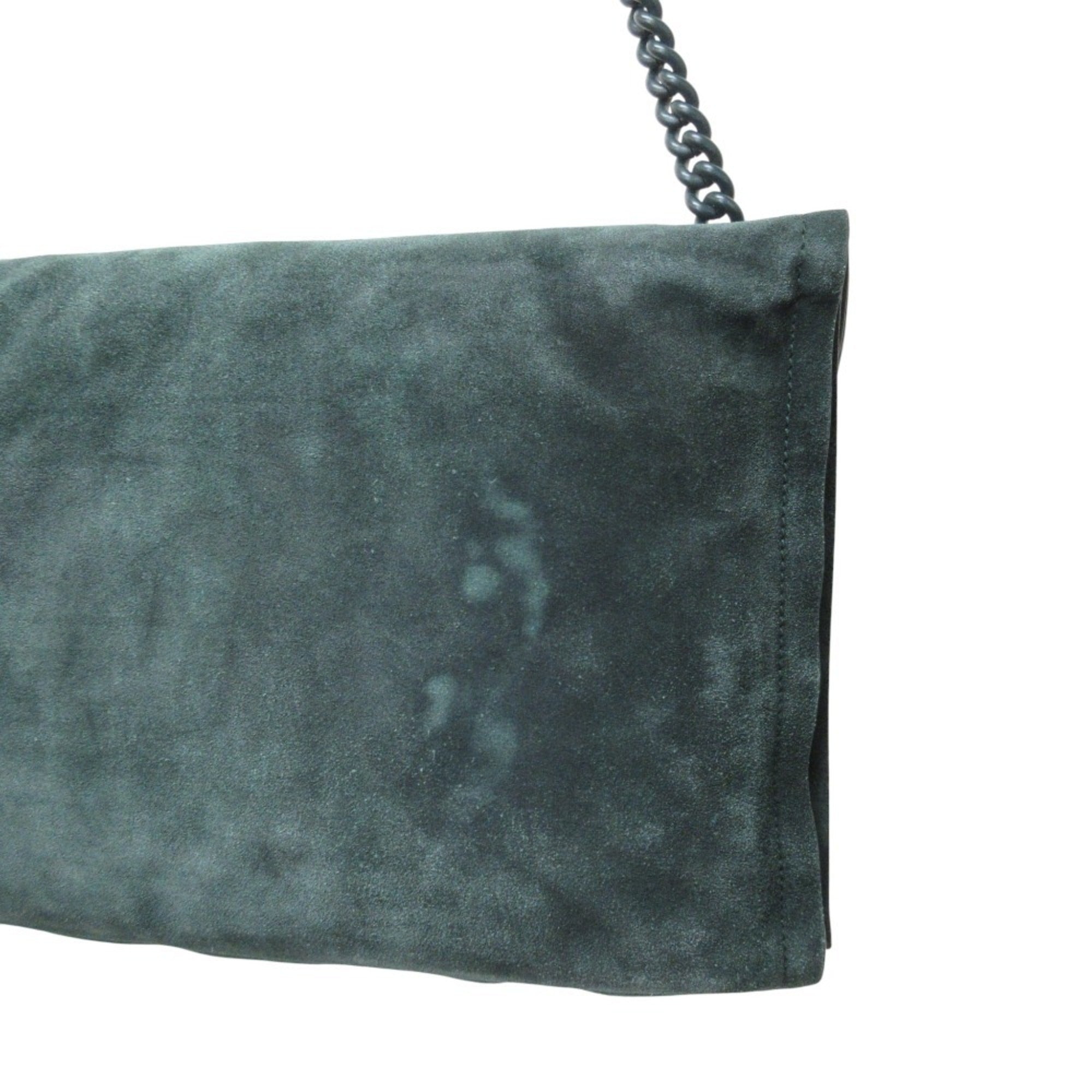 Salvatore Ferragamo VIVA BOW Vara Ribbon Suede Chain Shoulder Bag GG-211189 Green Women's