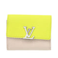 Like new Louis Vuitton Portefeuille Capucines XS M80325 Taurillon Leather Yellow and Beige Tri-fold Wallet LV 0725