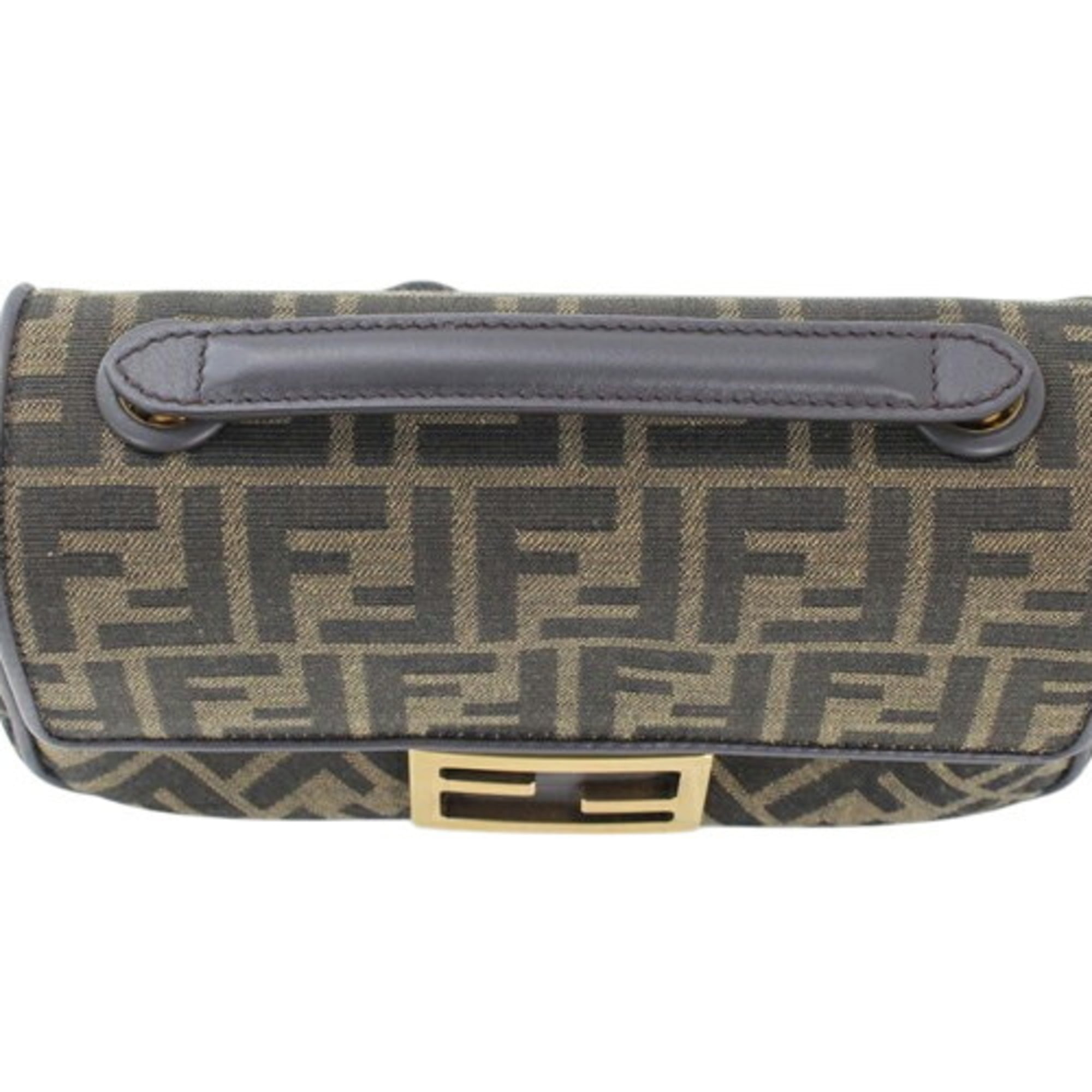 FENDI Zucca Baguette Chain Medium Shoulder Bag, Nylon Jacquard x Leather, Women's, 8BR793 AKBZ F1EM3 KM3158 — New - Store Return