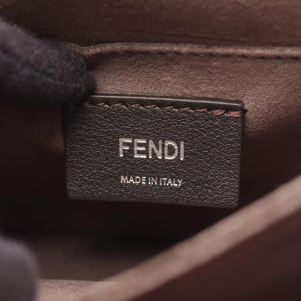 Fendi MINI KAN I shoulder bag, leather, women's, green, 8M0381