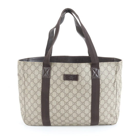 Gucci GG Supreme 141624 Leather Tote Bag, Shoulder Brown, Men's