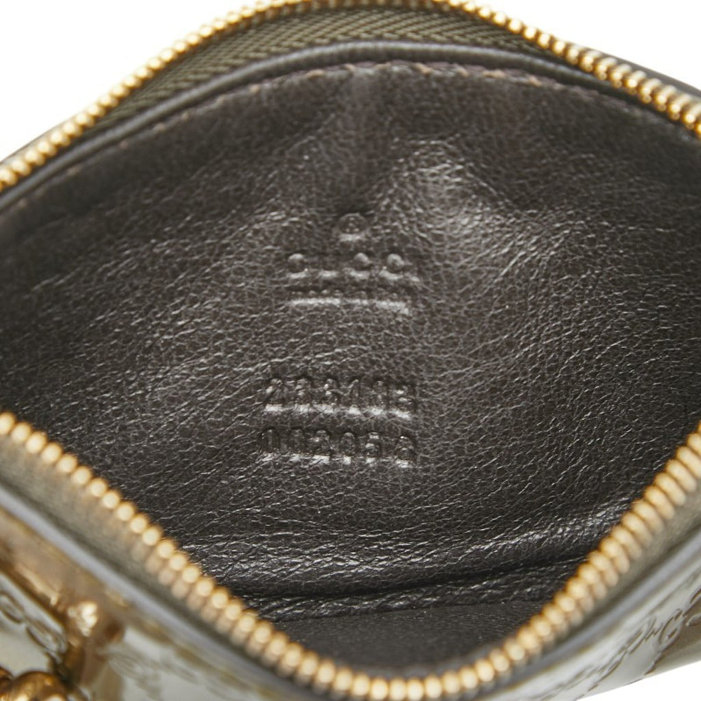 Gucci Micro Guccissima Wallet/Coin Case 233133 Gold Patent Leather Women's GUCCI