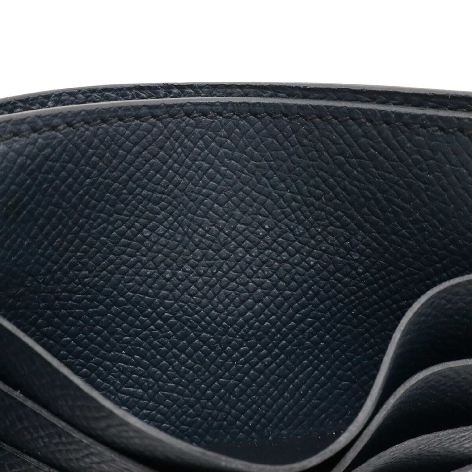 HERMES MC2 Copernicus Bi-fold Wallet in Evercolor Leather, Two-Tone Macassar Brown and Navy, D Stamp