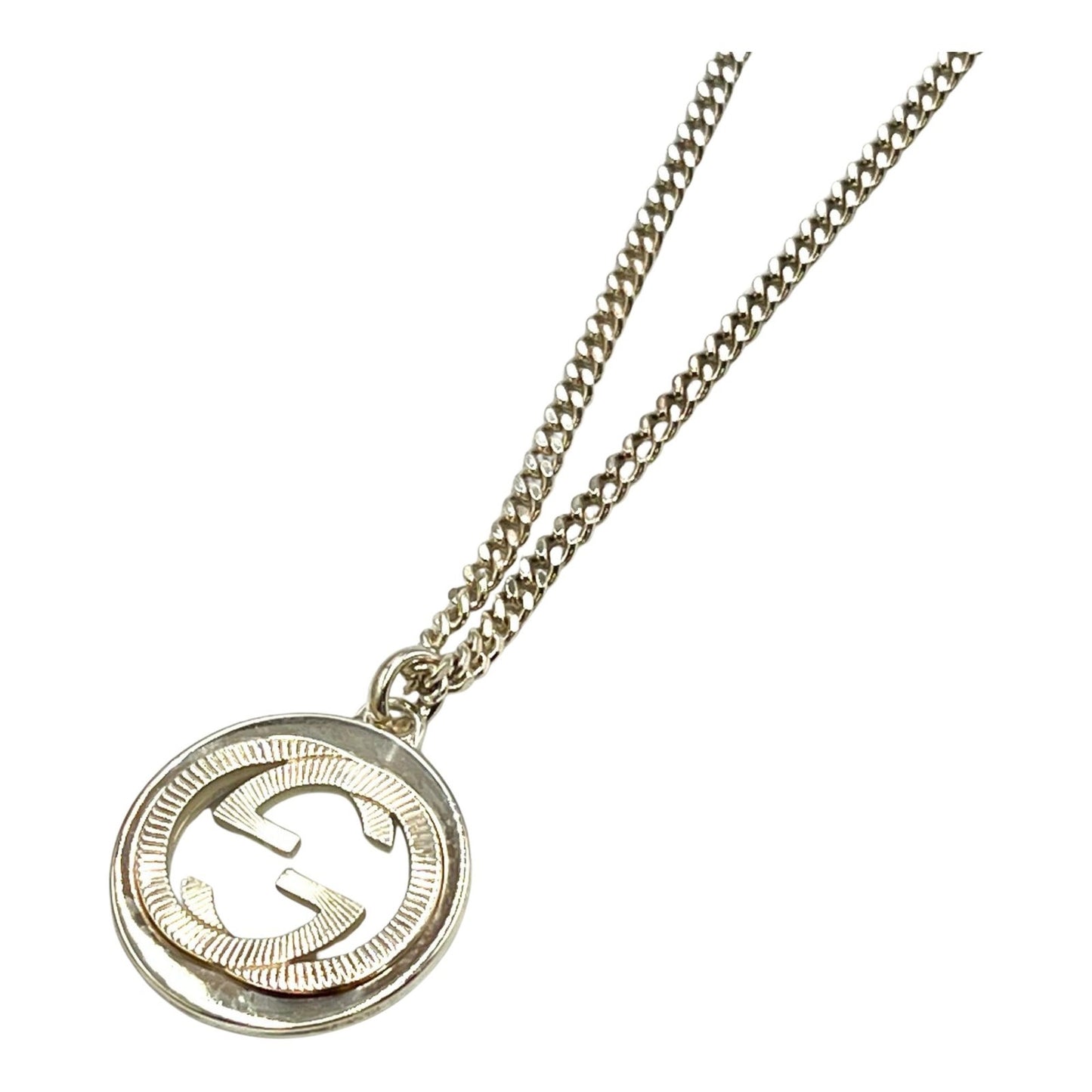 Gucci Men's Interlocking G Logo Necklace in Silver 925