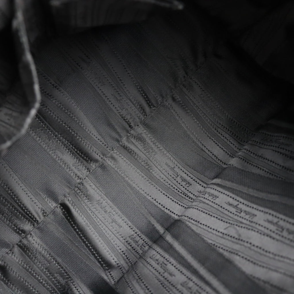 Salvatore Ferragamo Gancini Tote Bag AU21 B182 Leather Black Mini Boston