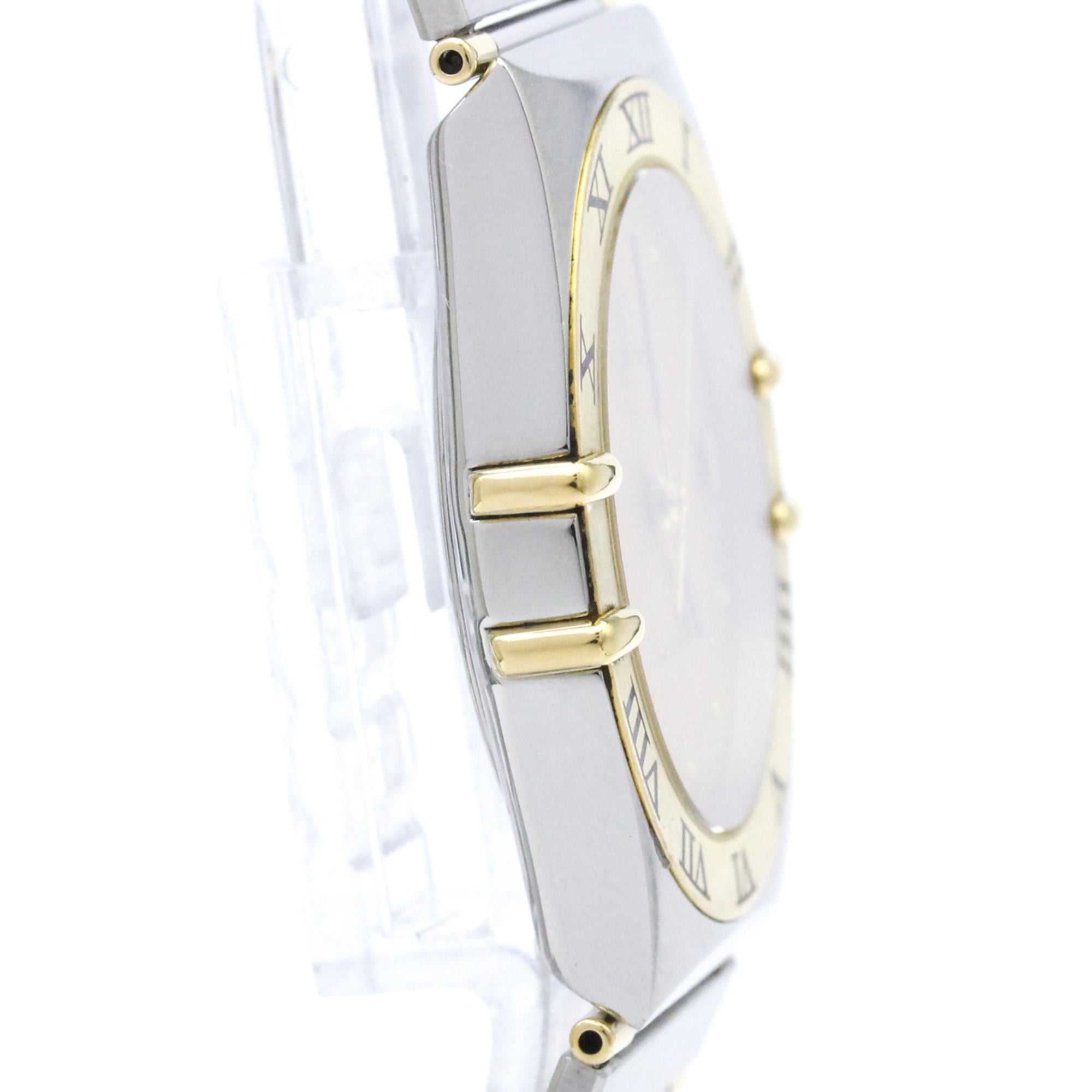 OMEGA Constellation 18K Gold Steel Quartz Mens Watch 396.1080 Polished — Very Good