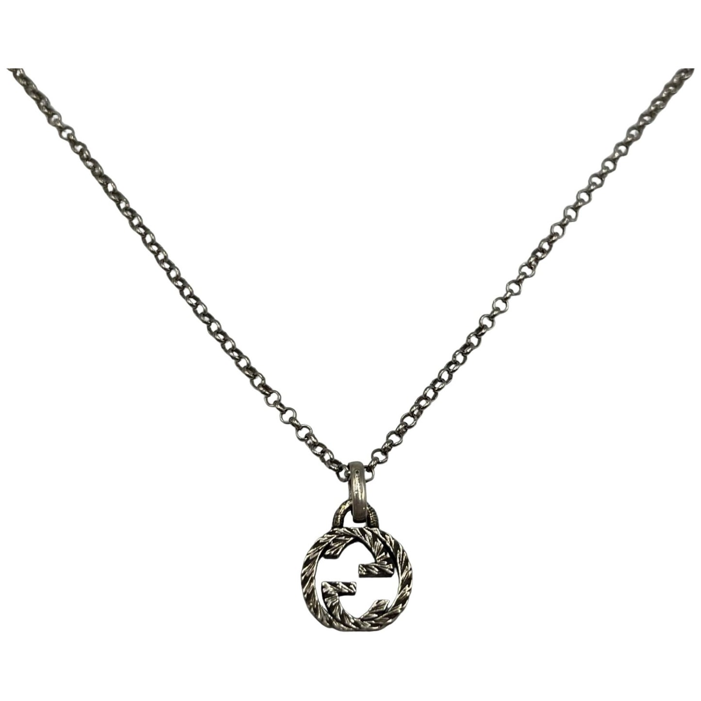 Gucci Interlocking Sterling Silver 925 Necklace for Men