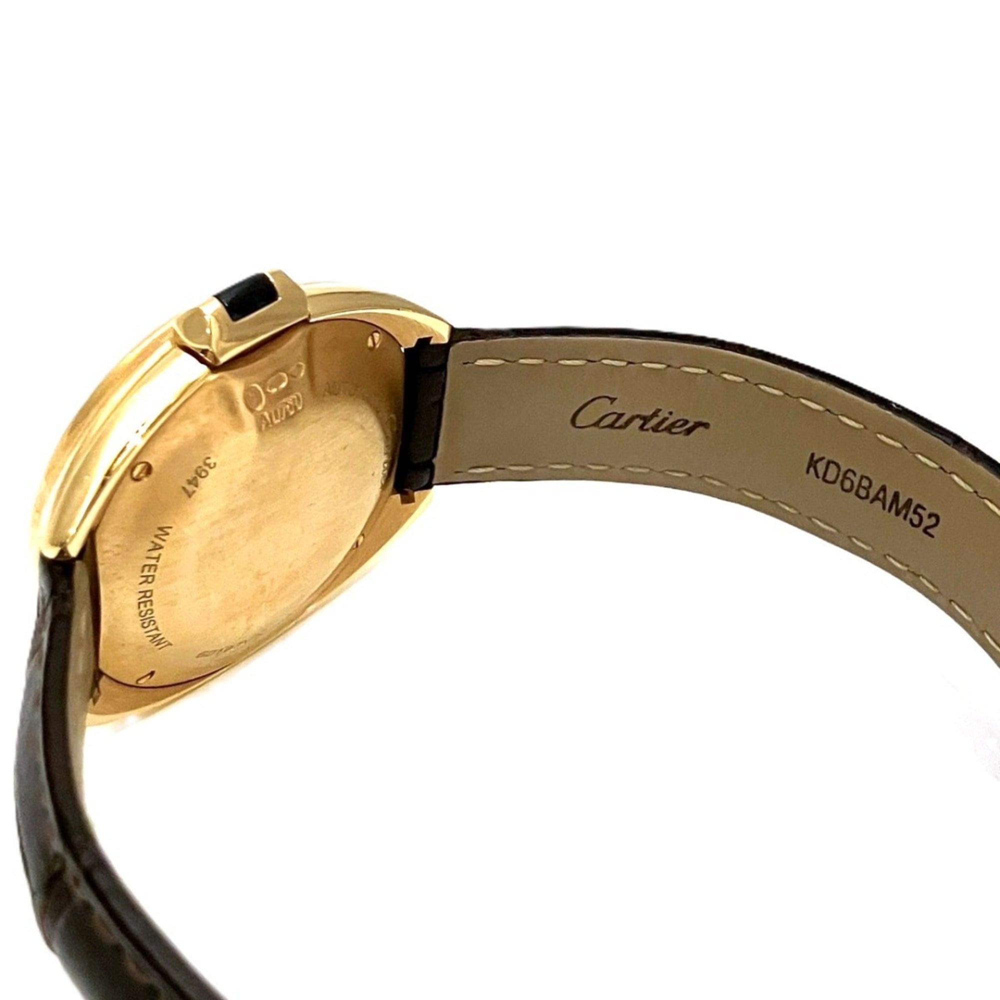 Cartier Clé de watch, total weight 51g, 18K gold, genuine leather strap, automatic movement, white dial, WGCL0010 — Good