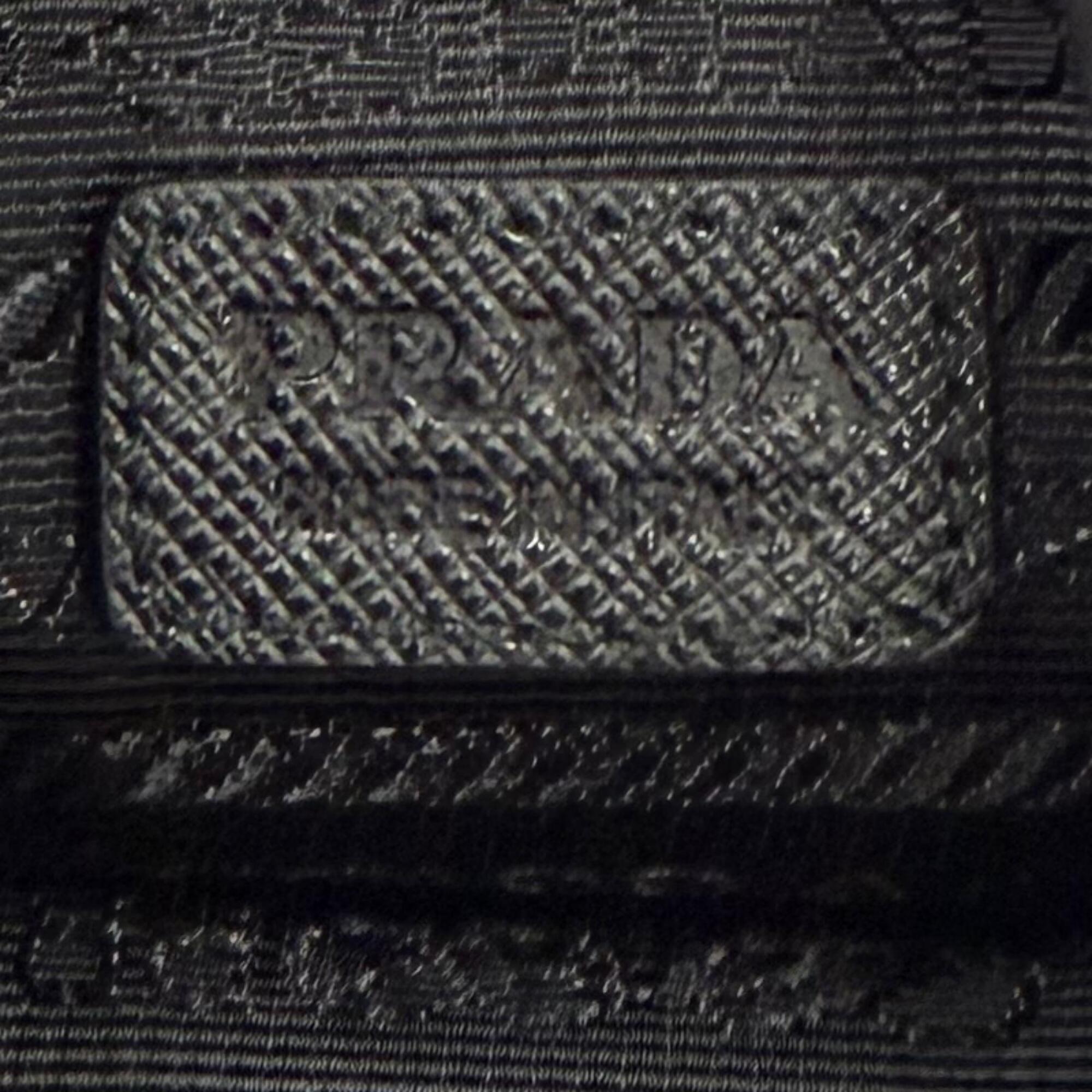 PRADA 2ZH155 Nylon Leather Re-Nylon Triangle Logo Plate Phone Case Shoulder Bag Black Silver Hardware Made in Italy Men's Comes with Box — Like New