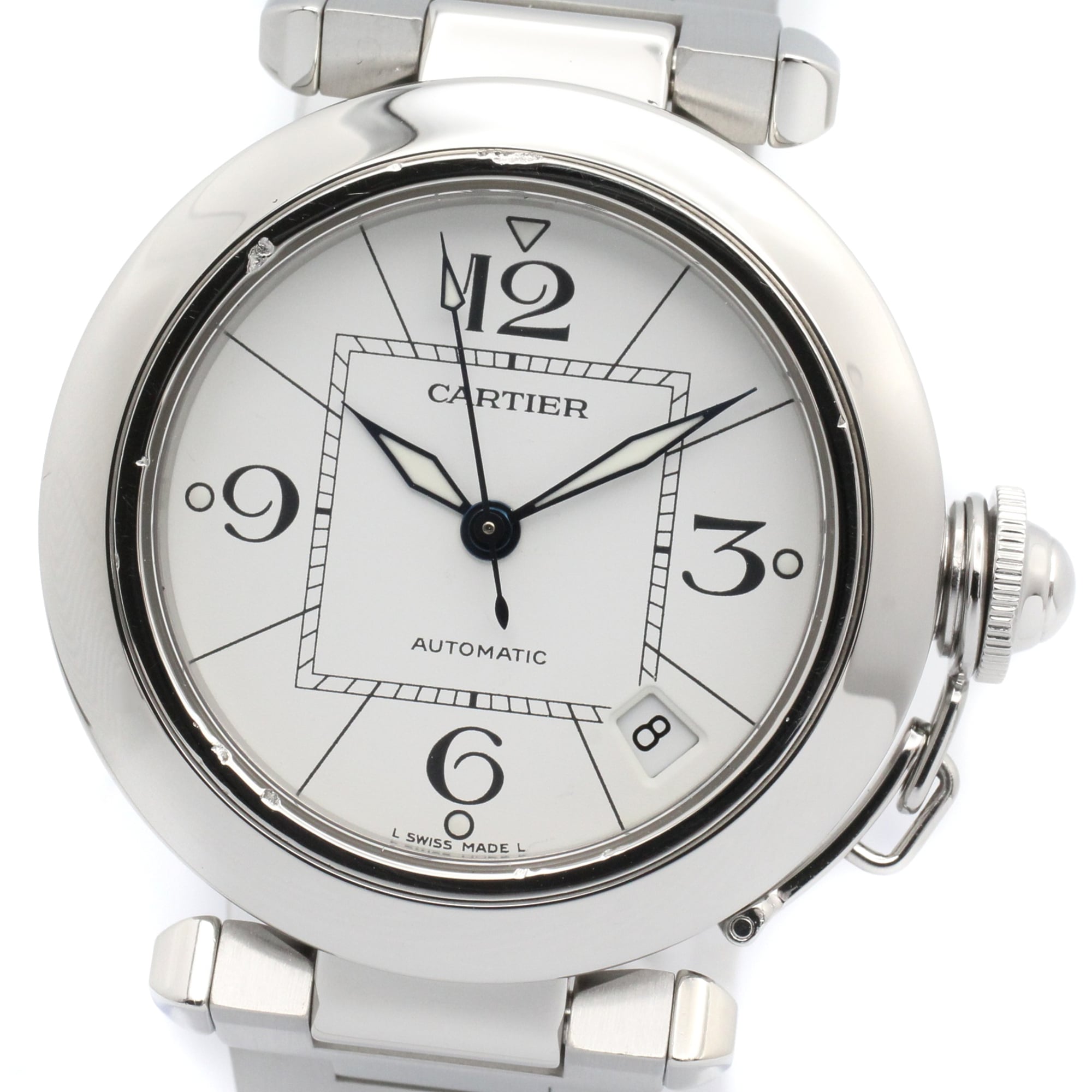 Cartier Pasha C Boys' Watch, Stainless Steel, White, W31074M7 — Very Good