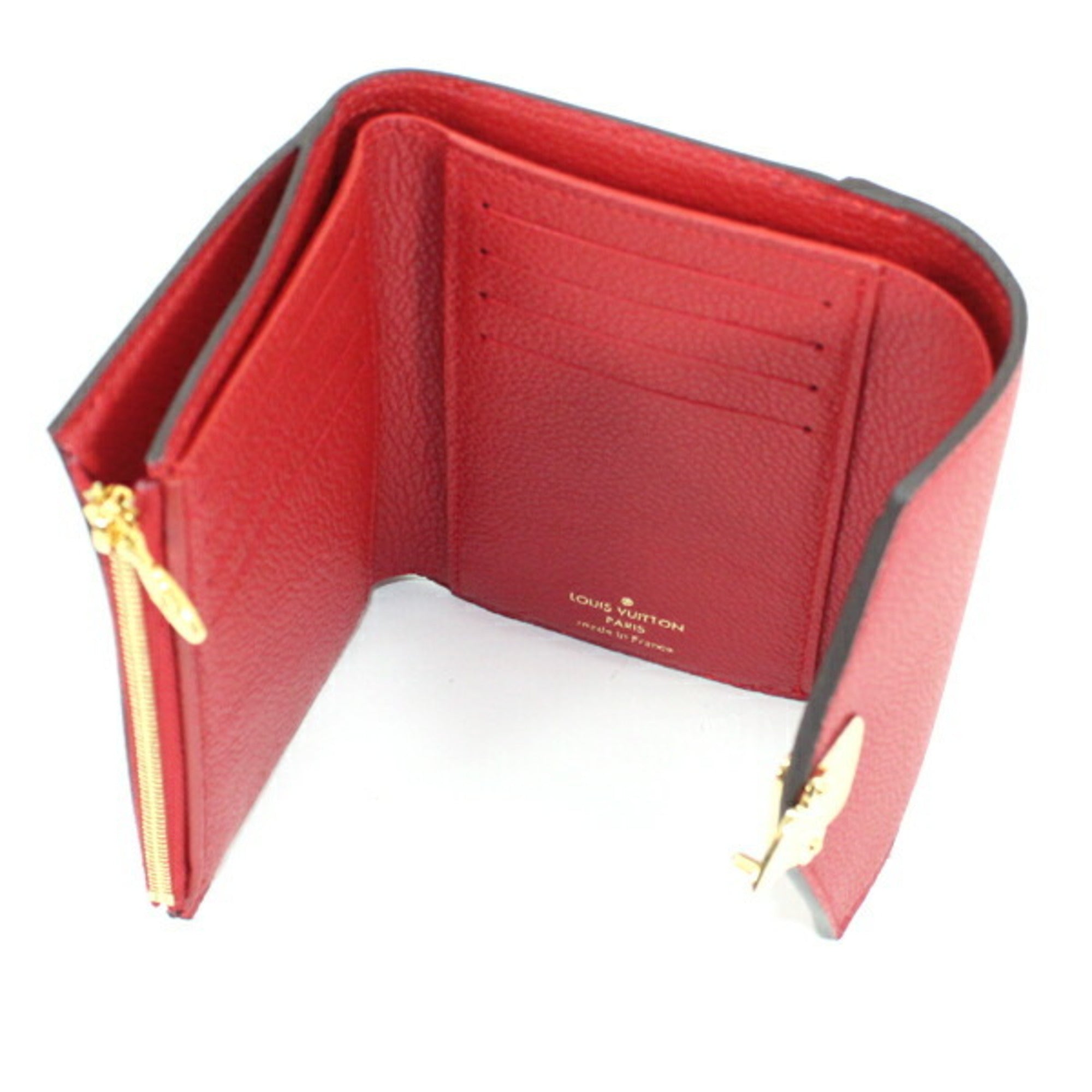 Louis Vuitton Women's Trifold Wallet, Portefeuille Pallas Compact, Monogram, Brown and Red, M67478, LOUIS VUITTON Wallet & Coin Purse, TK1780