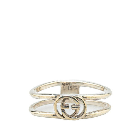 Gucci Interlocking G Slim Open Band Ring #15 SV925 Silver Women's GUCCI