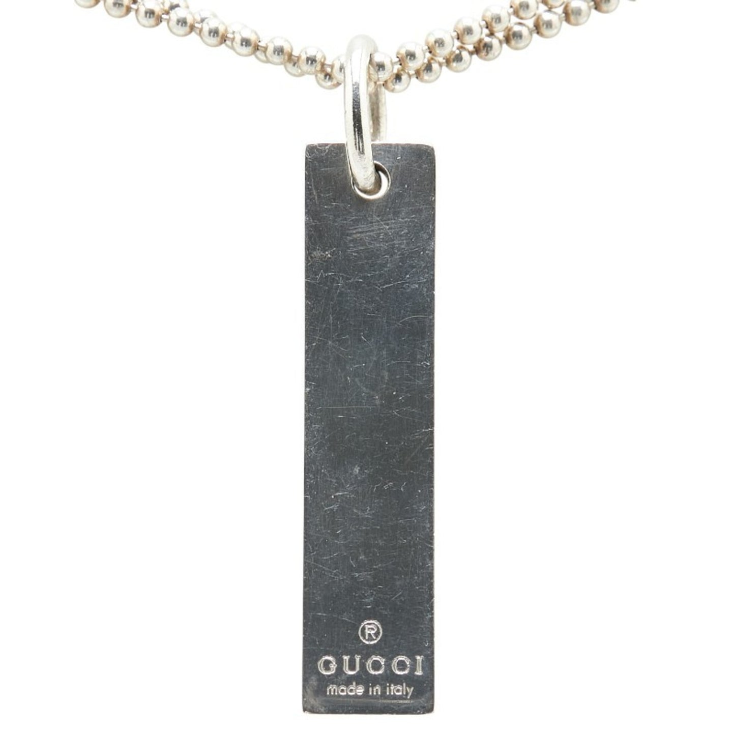 Gucci Plate Double Ball Chain Necklace SV925 Silver Women's GUCCI
