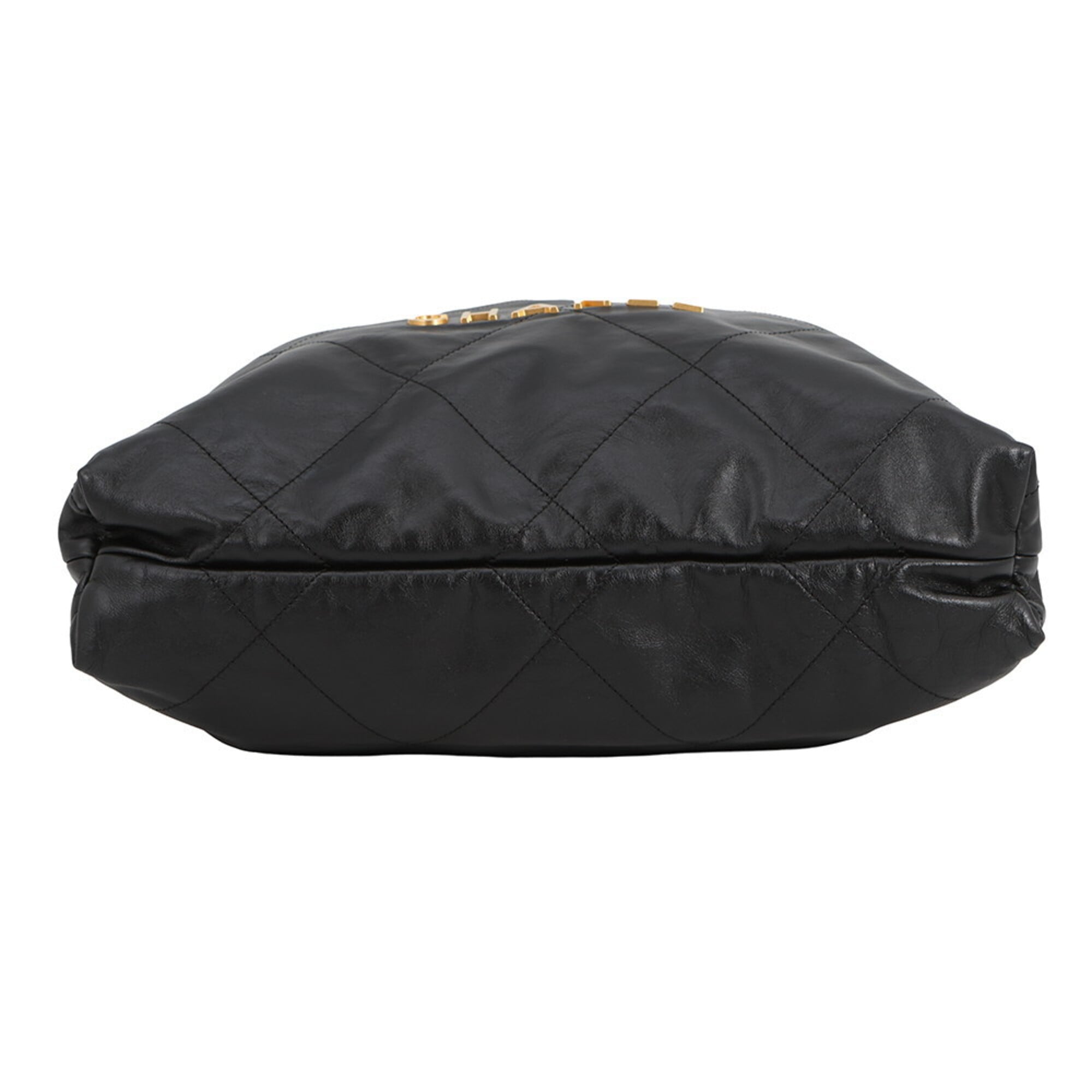 Chanel Backpack, 22 Large, Shiny Calf Leather AS3313, CHANEL Handbag, Black, Women's — Like New