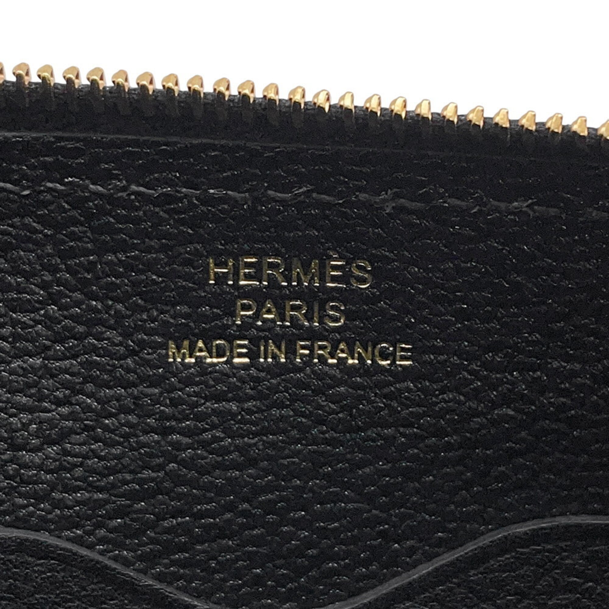 Hermes Shoulder Wallet Zip En Go To Chaine d'Ancre Black Evergrain K Stamp Handbag Pouch HERMES — Like New