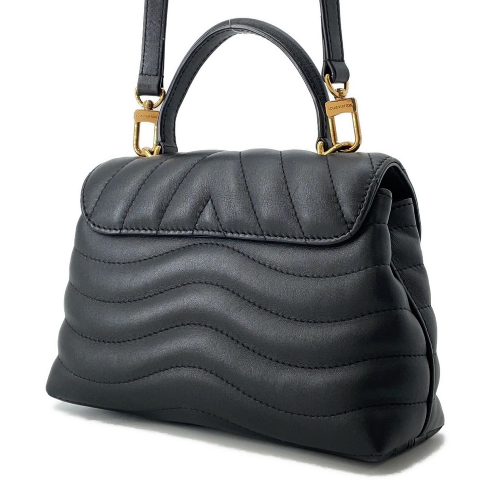 Louis Vuitton Calfskin Hold Me Handbag M21720 LOUIS VUITTON 2-Way Shoulder Bag Black