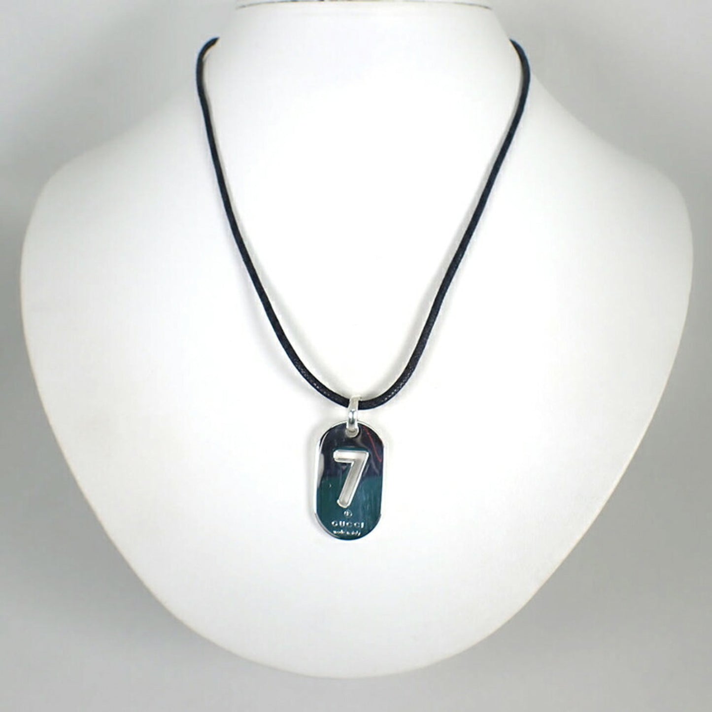 GUCCI 925 No.7 Plate Pendant Necklace