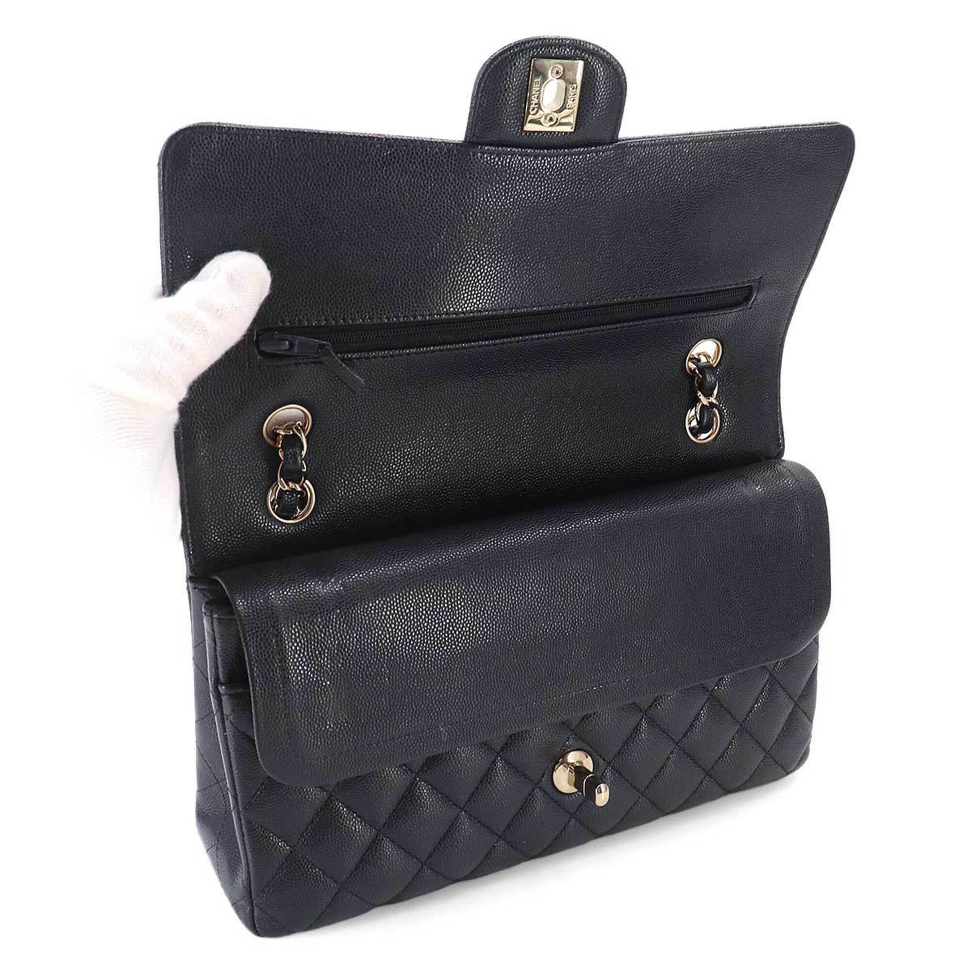 Chanel Matelasse 25 Chain Shoulder Handbag, Caviar Leather, Navy, A01112, Gold Hardware, Coco Mark — Like New