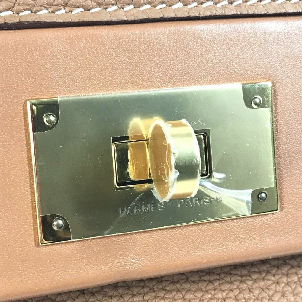 HERMES Sac 24, and Van Quatre 29 bags, 2-way handbags shoulder Togo, men's women's, gold, like new — Like New