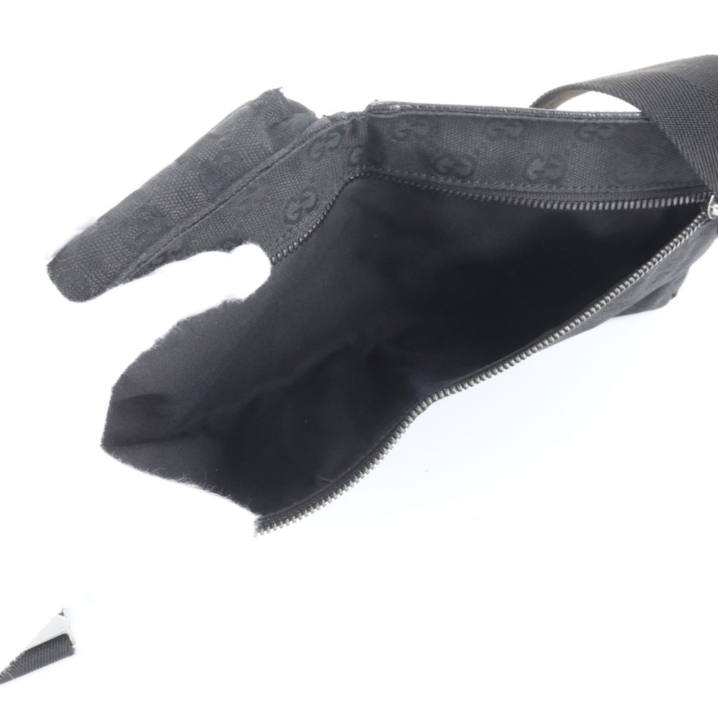 Gucci GG Canvas 28566 Leather Body Bag Waist Pouch Shoulder for Men