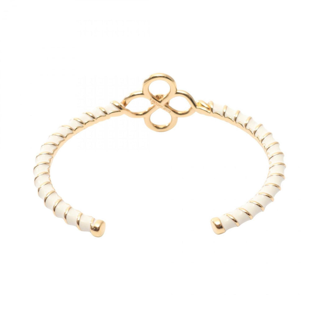 Louis Vuitton Rigid Nautical Bangle Bracelet, Stainless Steel, Women's, White and Gold, M1605S