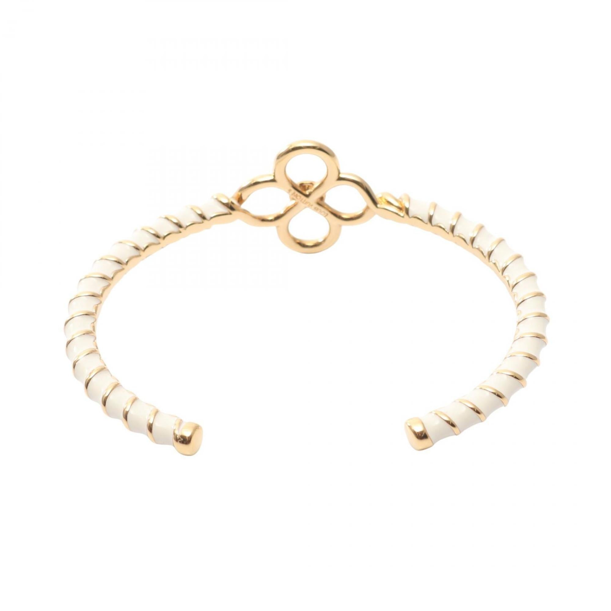 Louis Vuitton Rigid Nautical Bangle Bracelet, Stainless Steel, Women's, White and Gold, M1605S