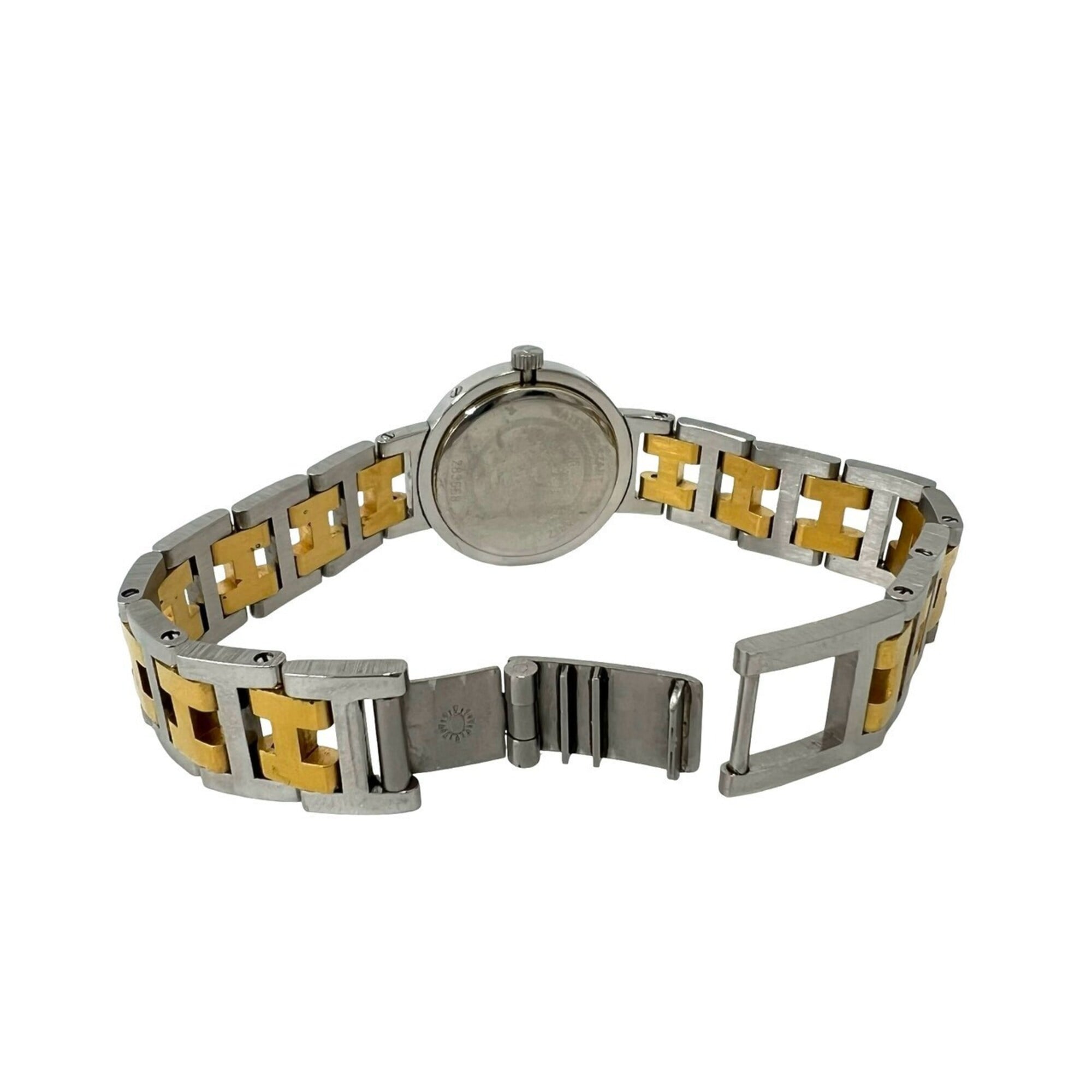 HERMES Clipper Stainless Steel GP Quartz Wristwatch, Silver/Gold, 25008 — Good