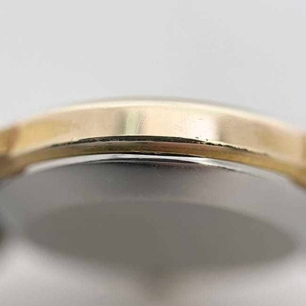Omega De Ville Watch f-25030 Gold Black Women's SS Leather Manual Winding OMEGA Dial Analog Stainless Steel — Good