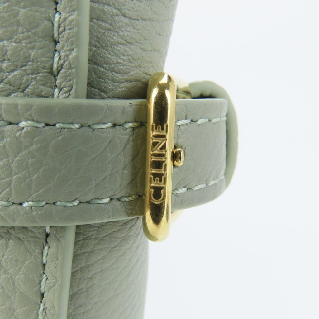 Celine Mini Cabas Anais handbag in light clay and khaki leather. Triomphe shoulder bag for women.