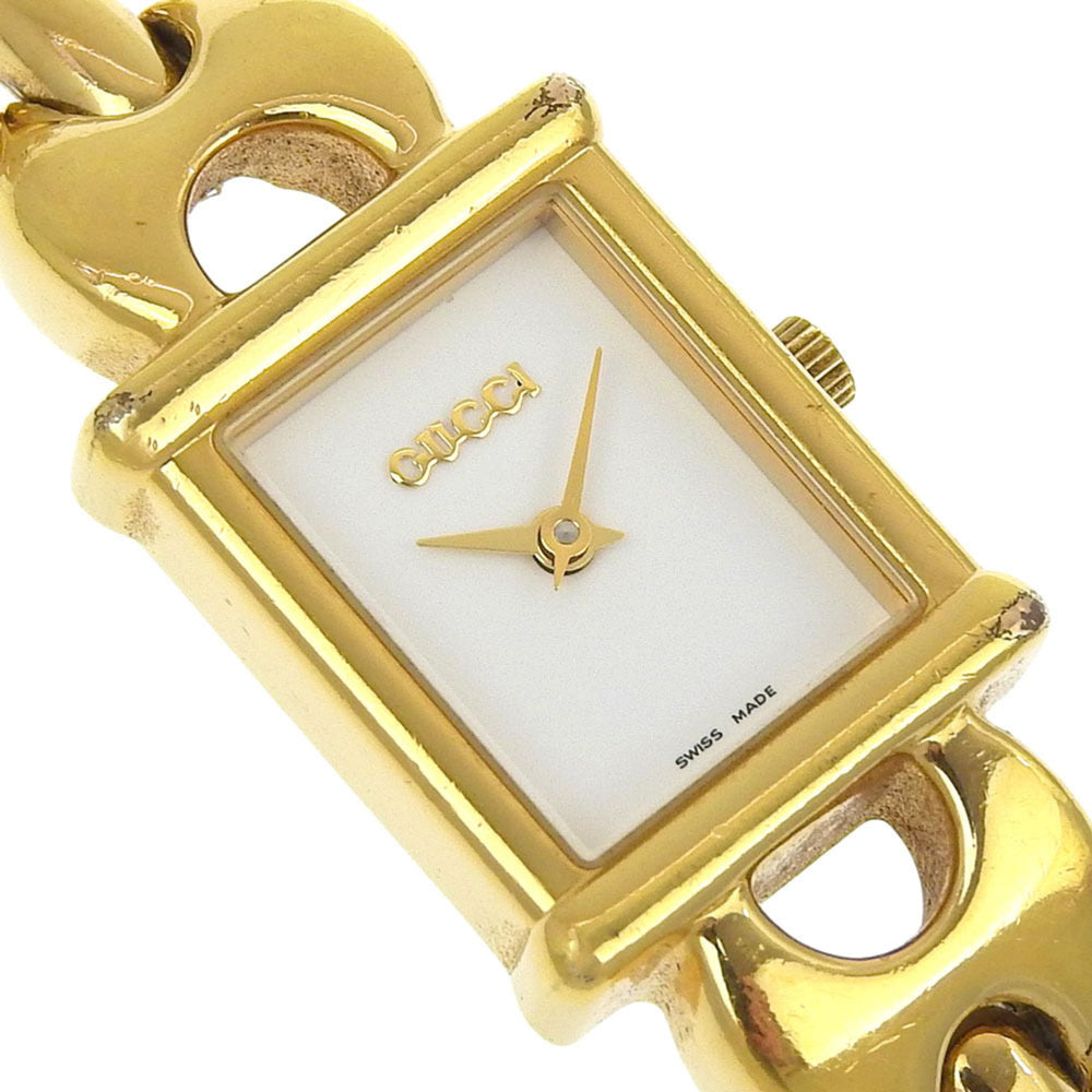 Gucci 1800L Women's Gold-Plated Quartz Analog Watch with White Dial — Good