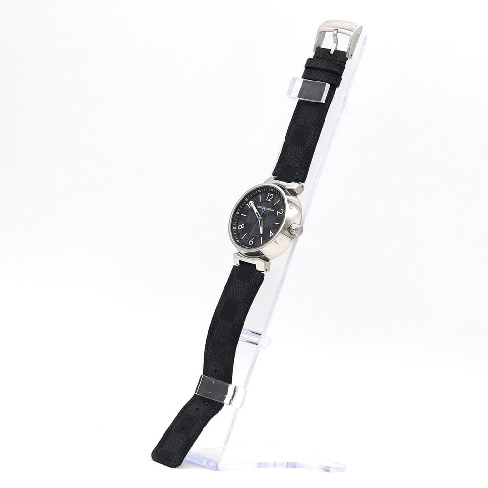 Louis Vuitton Tambour Damier Graphite QA073 SS Quartz Watch — Good