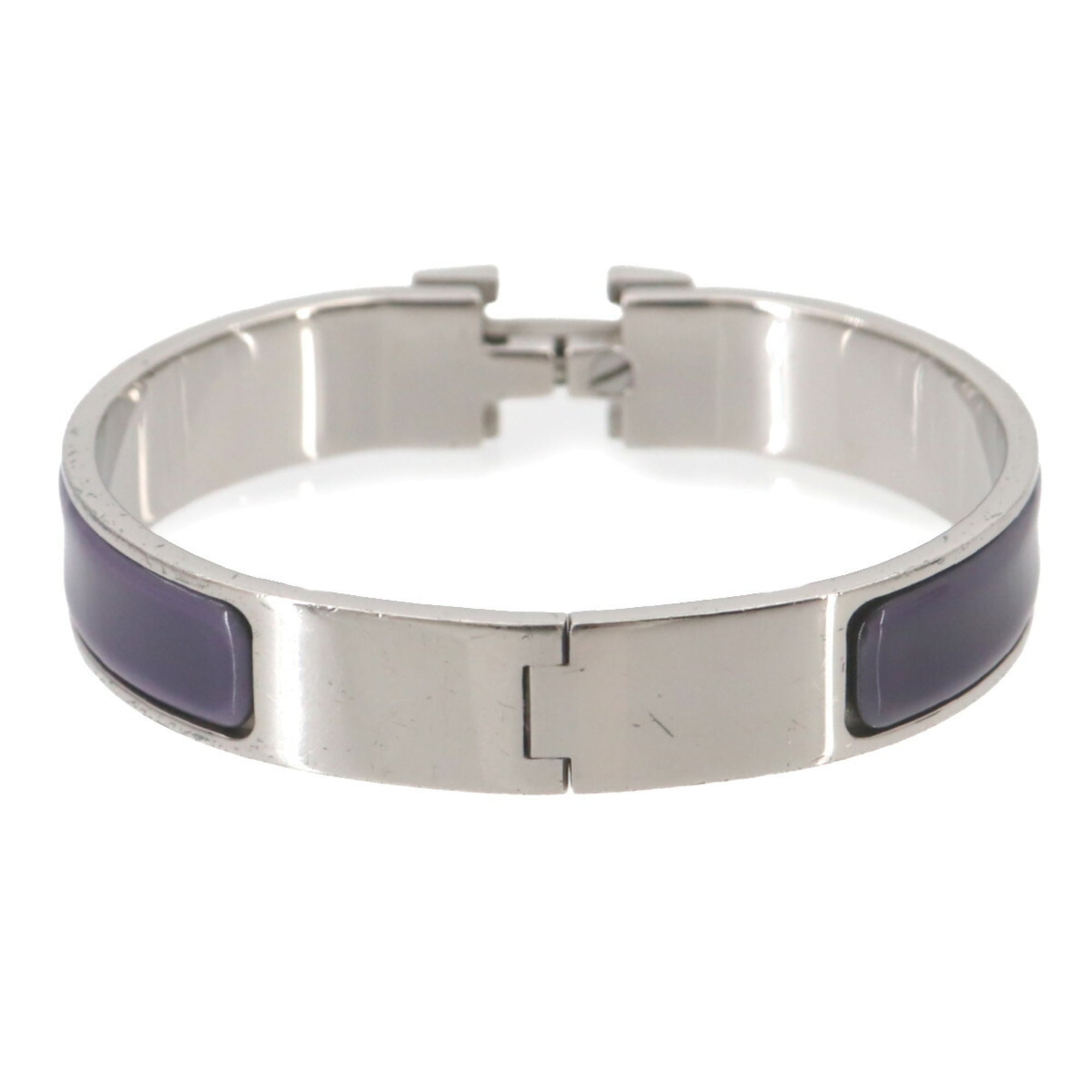 Hermes Clic H PM Bangle, Purple, Silver — Like New