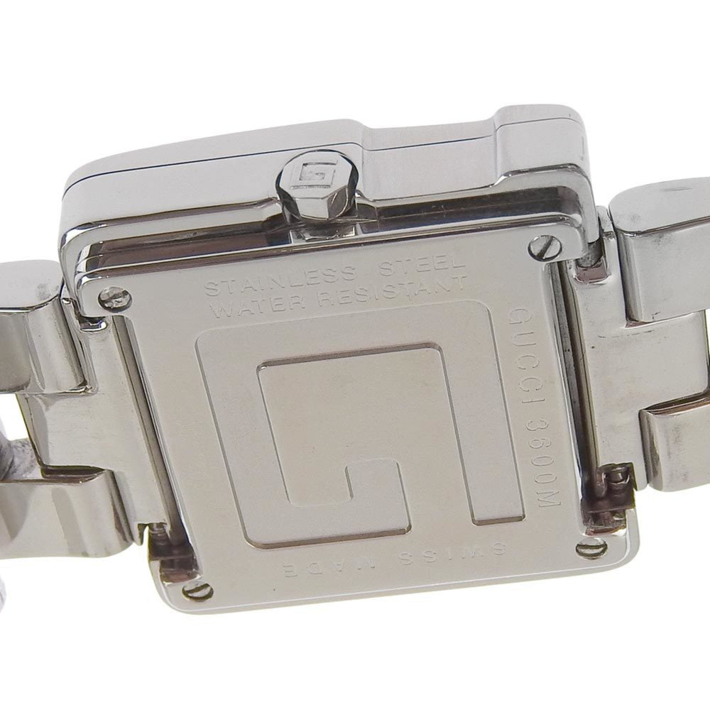 GUCCI Watch 4600L Stainless Steel Swiss Made Silver Quartz Analog Display Black Dial Ladies — Good