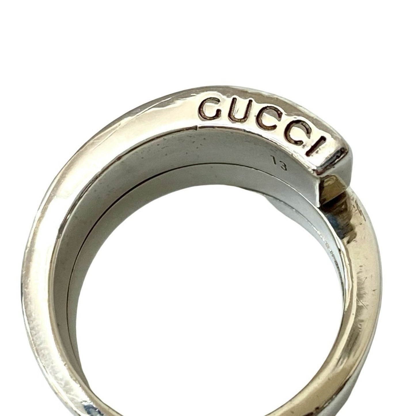 GUCCI Spiral Ring, 925 Sterling Silver, Men's Accessory, Silver 102-5
