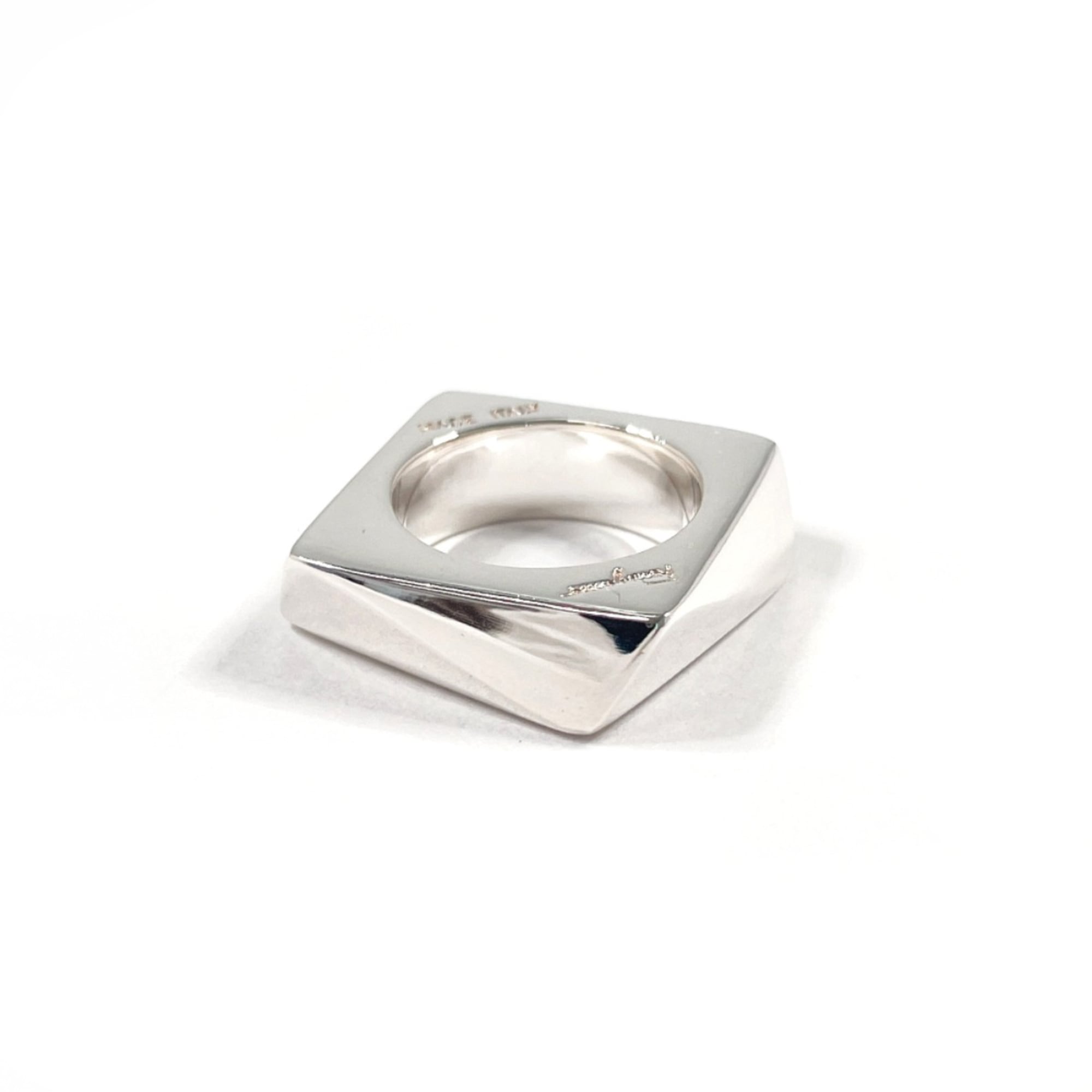 Salvatore Ferragamo Square Ring, Sterling Silver 925, Size 9, Silver, Women's — Like New