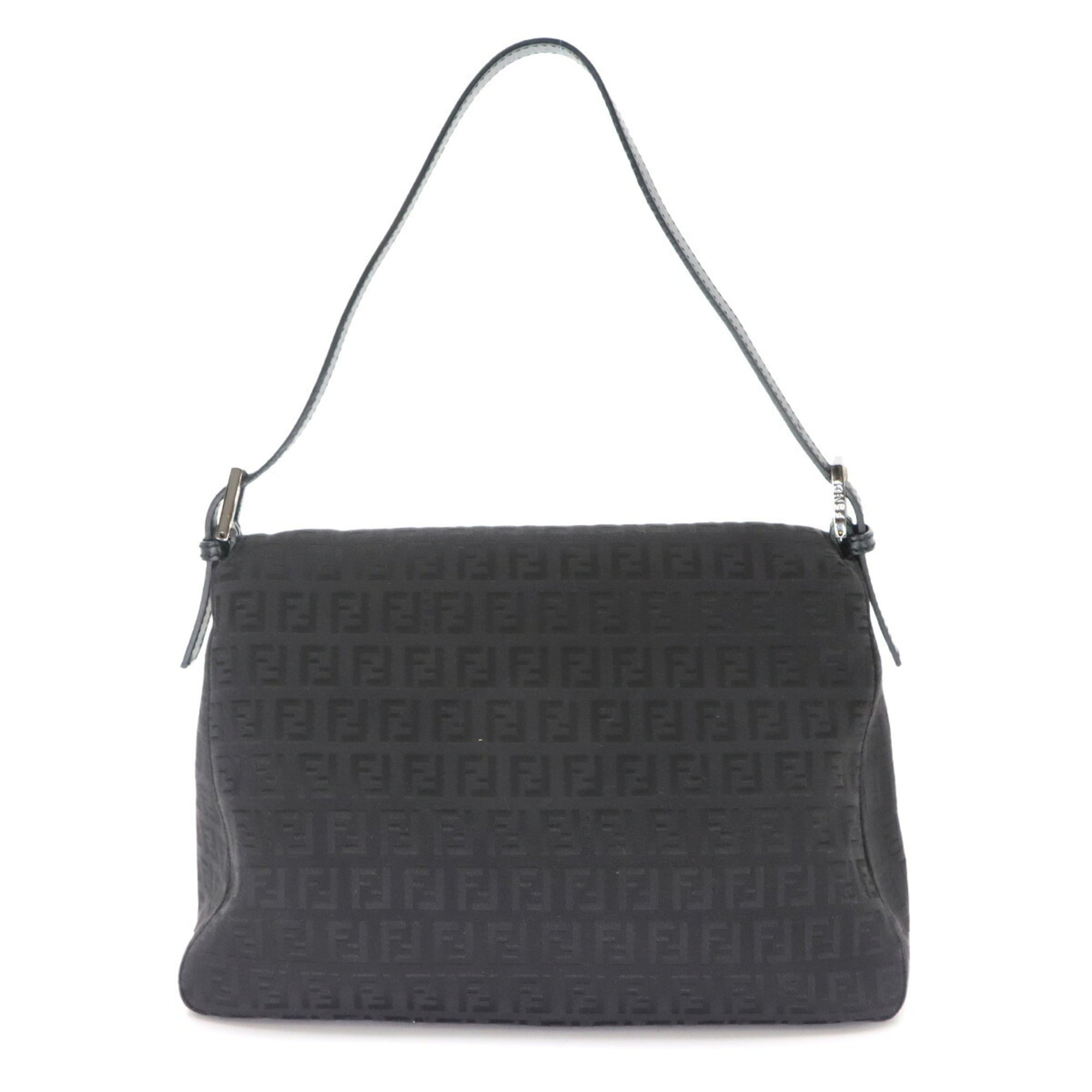 Fendi Zucchino Mamma Baguette Shoulder Handbag, Canvas, Black, 8BR001, Gunmetal Hardware — Like New